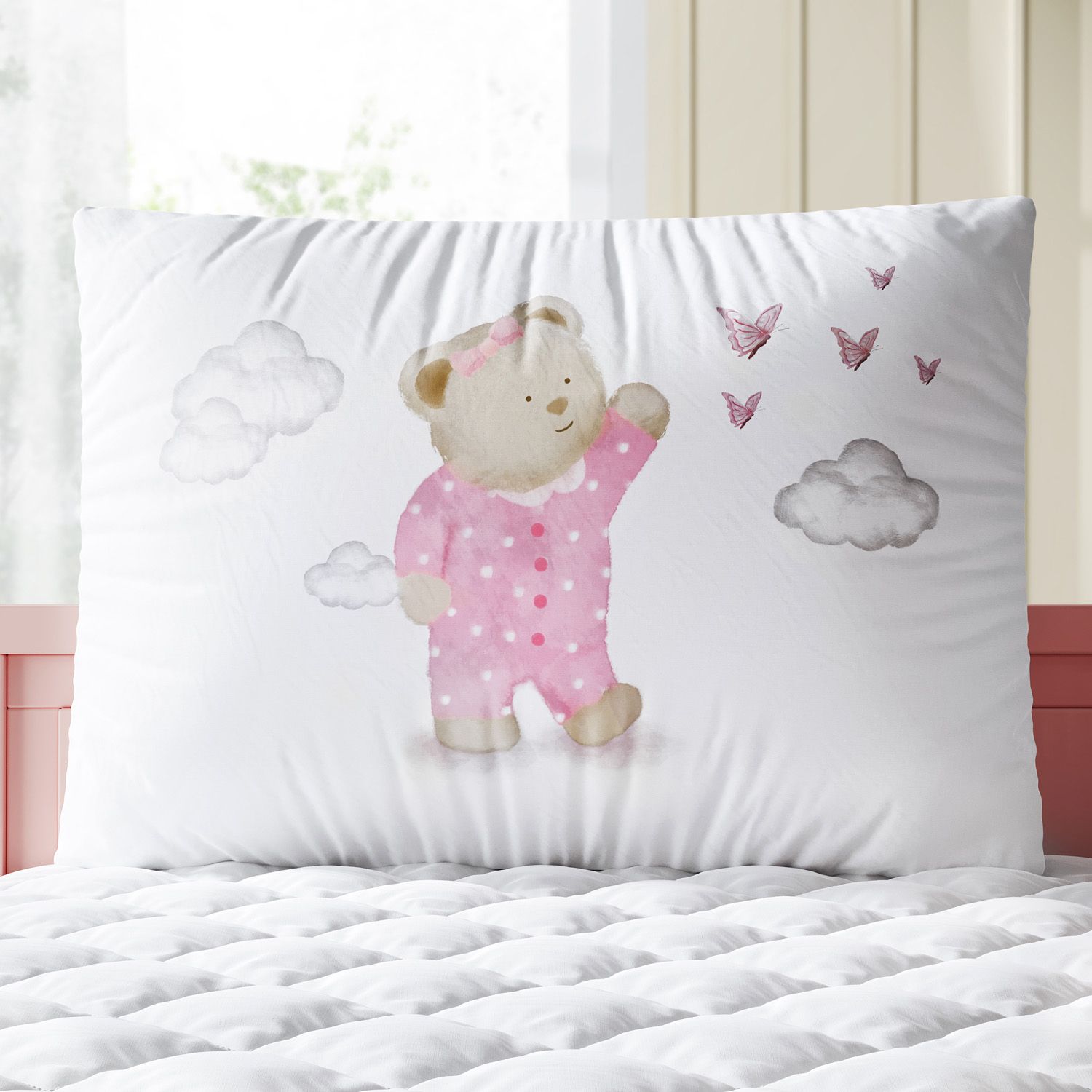 Kit Berço Ursinha de Pijama Rosa