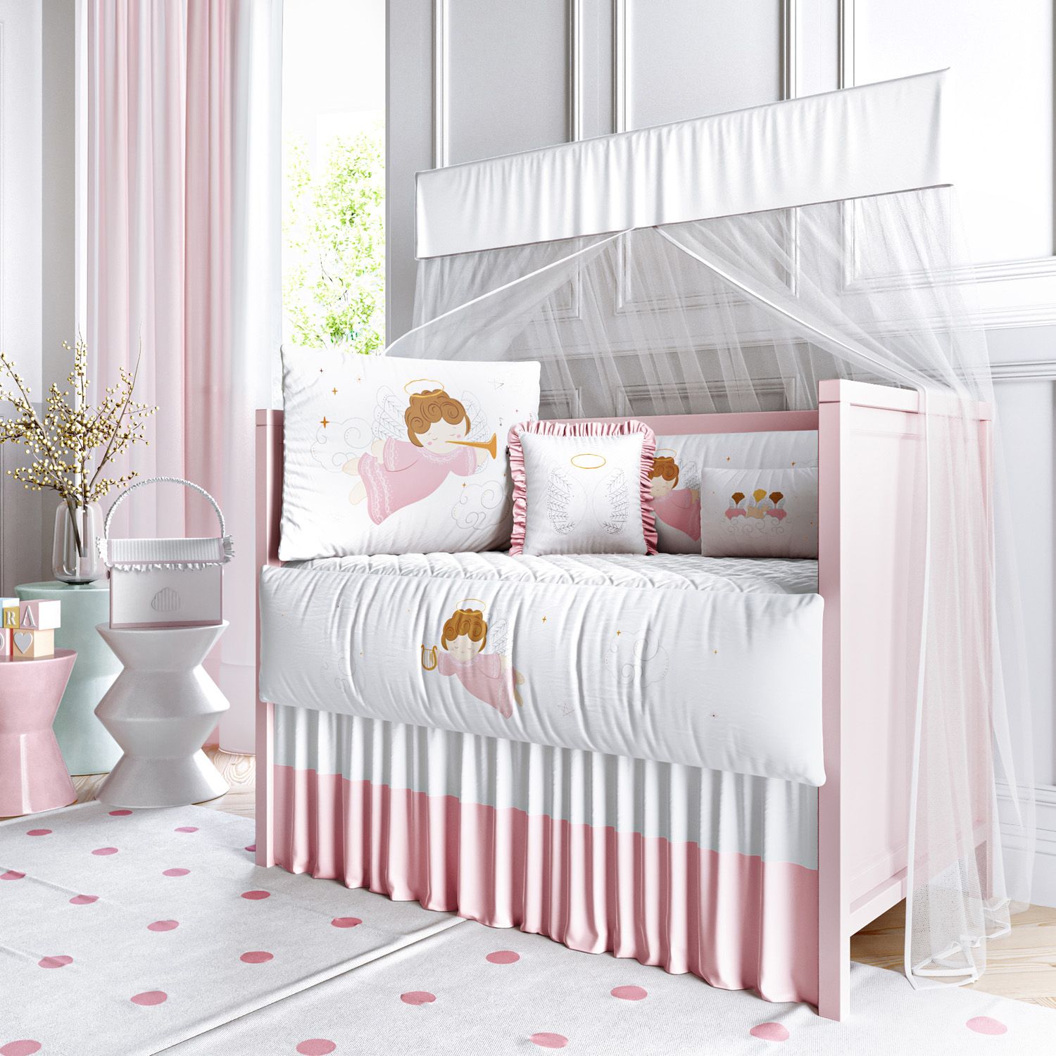 Kit Berço Anjinha Rosa