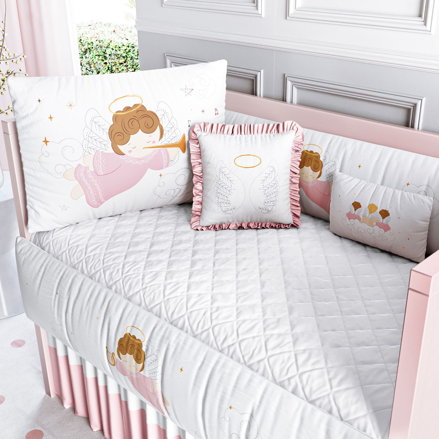 Kit Berço Anjinha Rosa