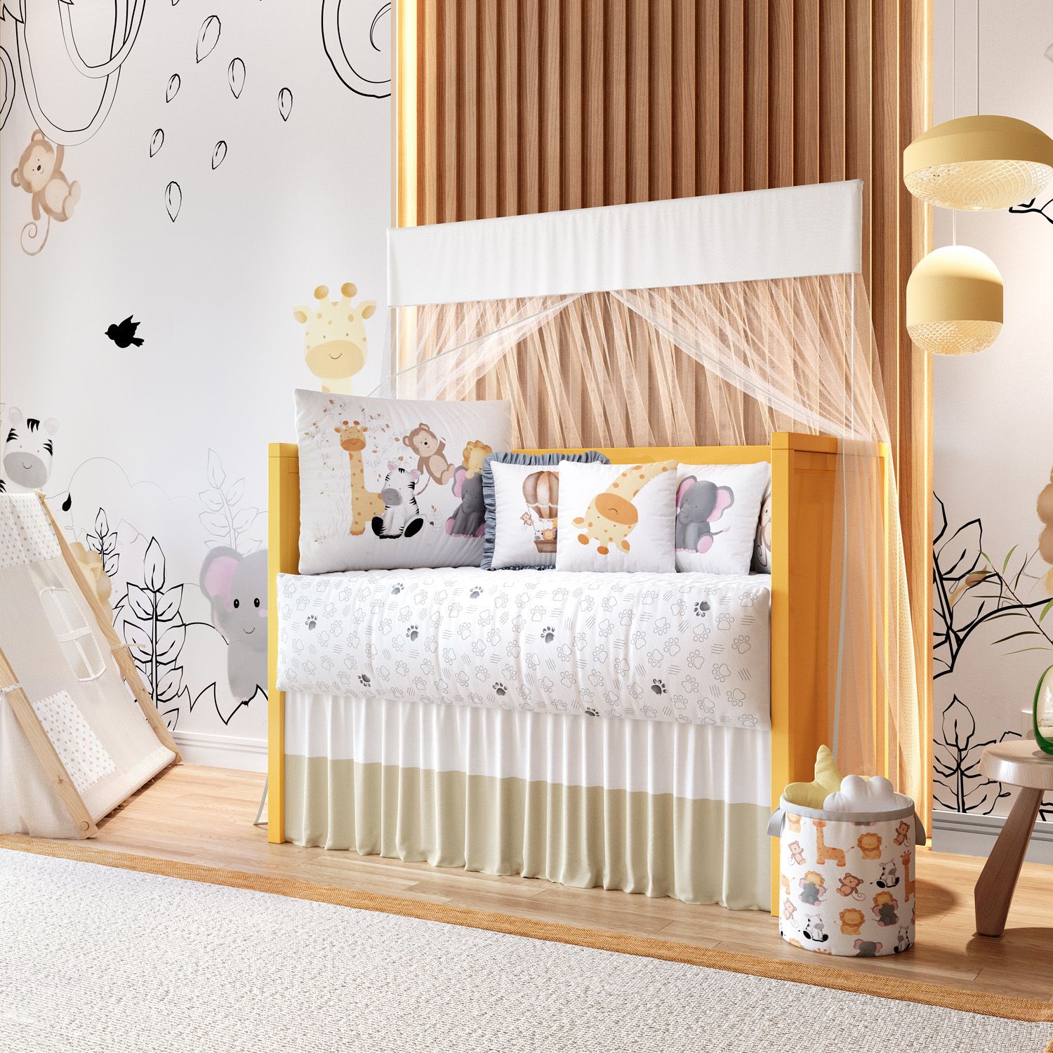 Kit Berço Safári Aquarela