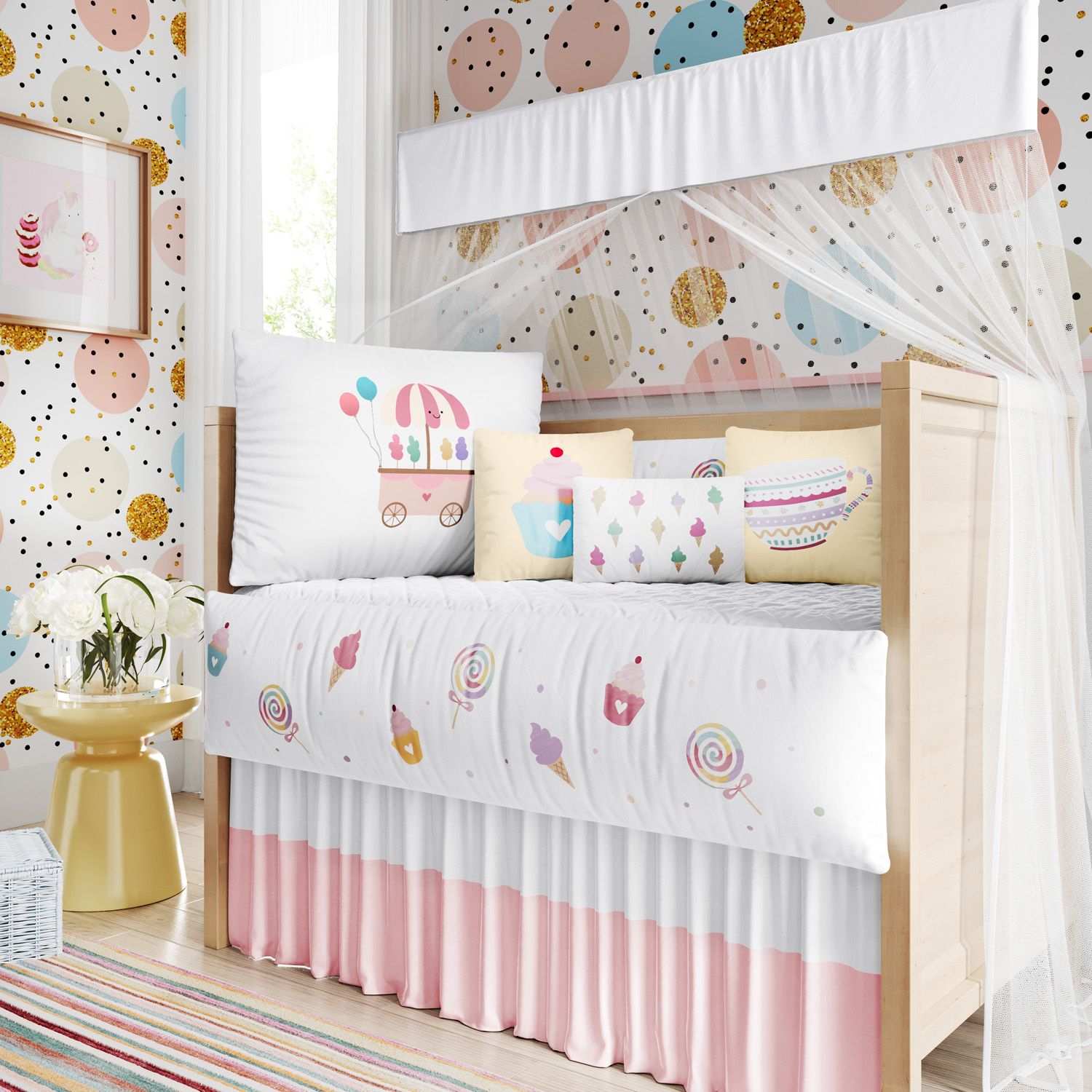 Kit Berço Docinho Colorido