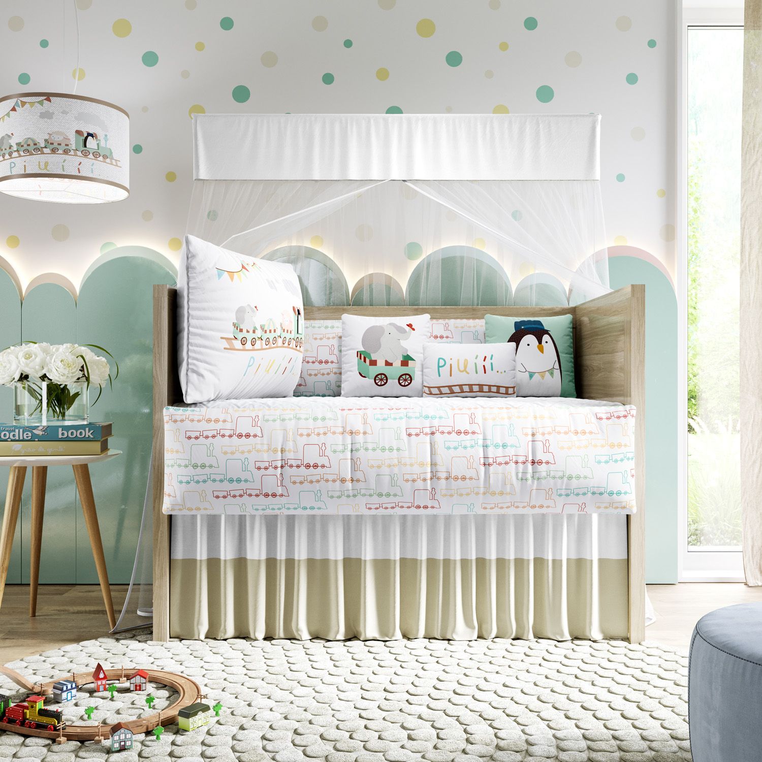 Kit Berço Trenzinho Piuí