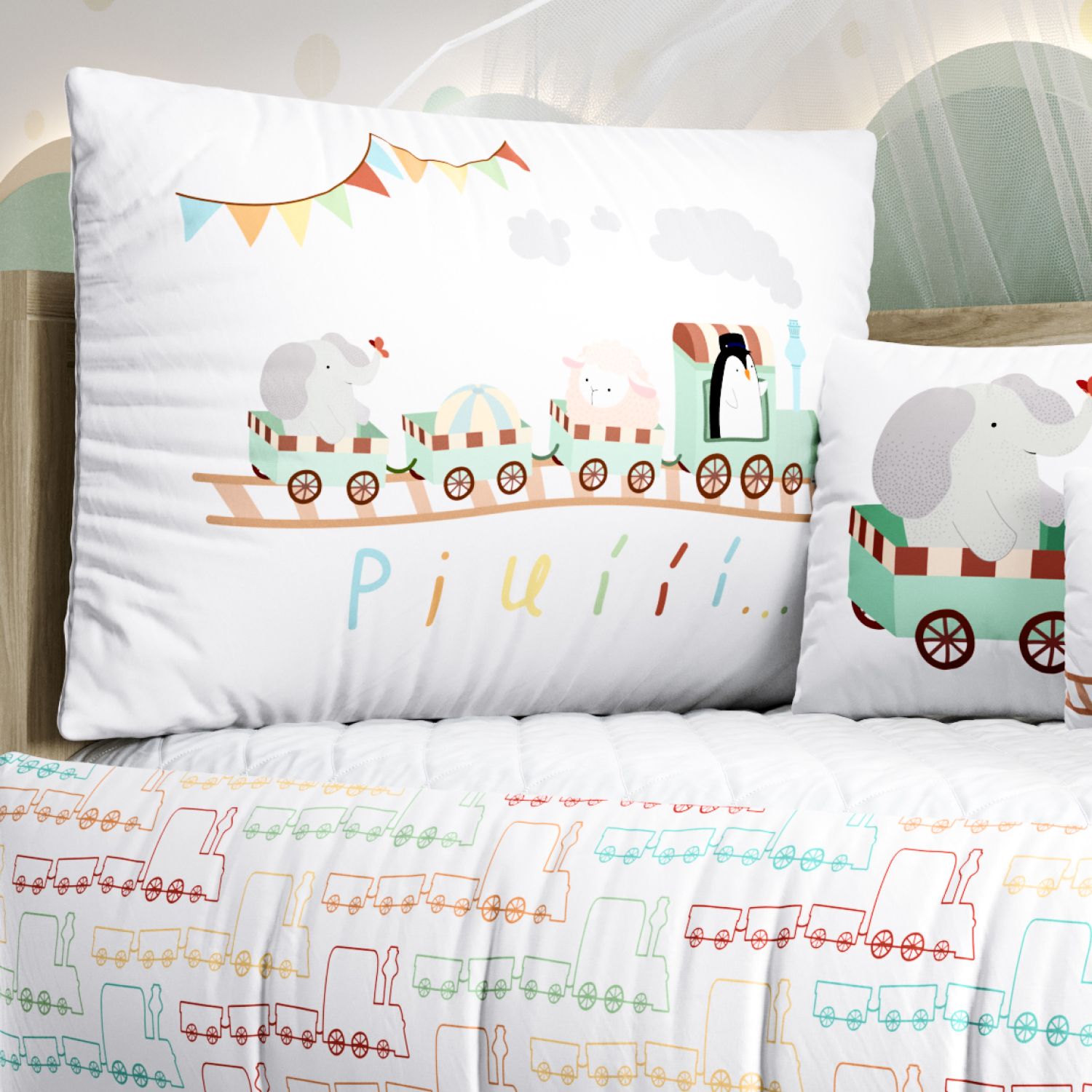 Kit Berço Trenzinho Piuí