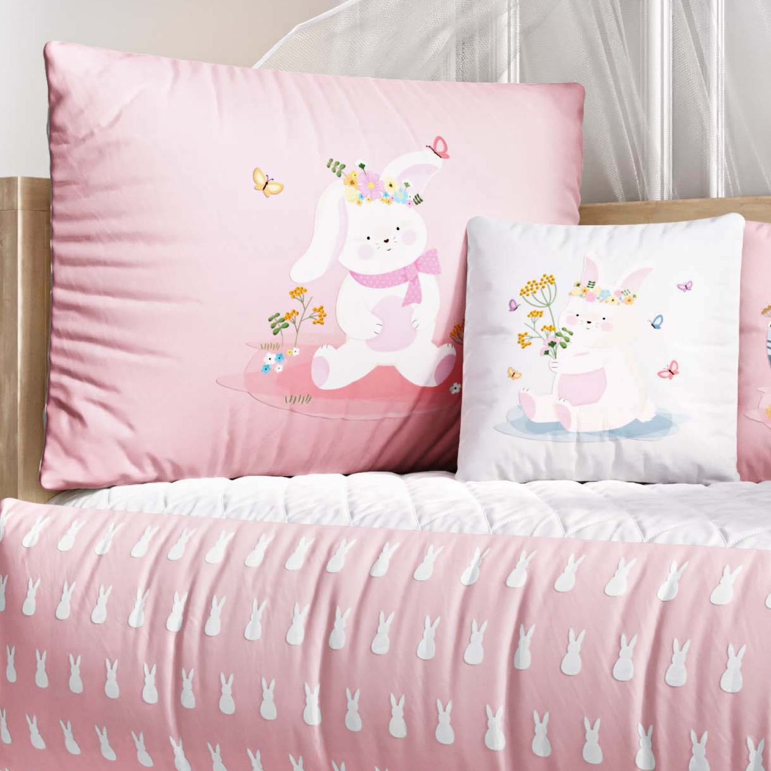 Kit Berço Coelhinha Lalá Rosa