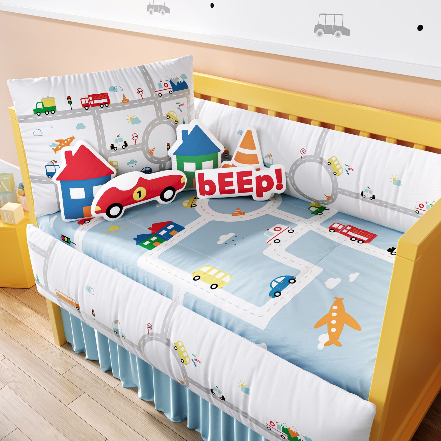 Kit Berço Dupla Face Carrinho Bibi