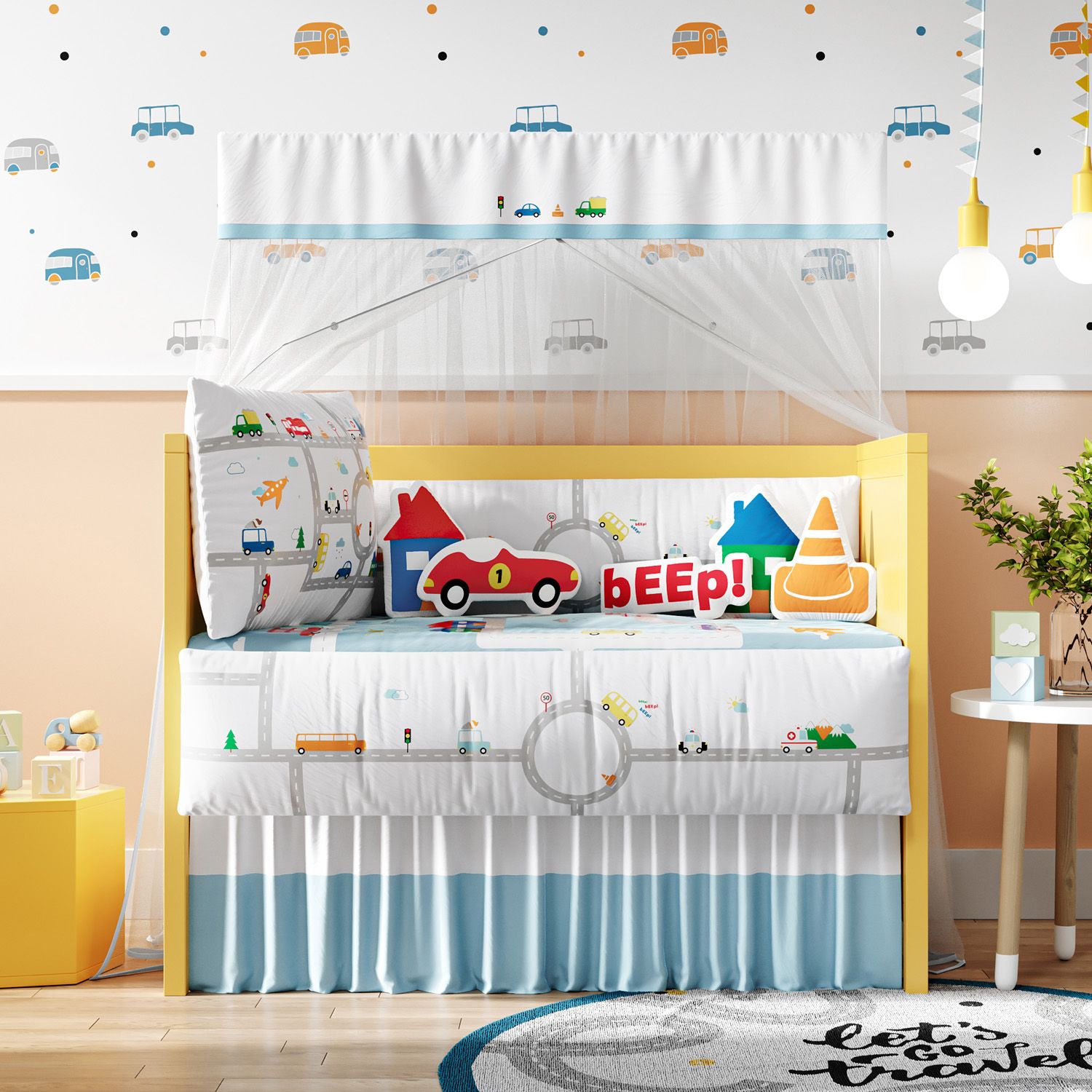 Kit Berço Dupla Face Carrinho Bibi