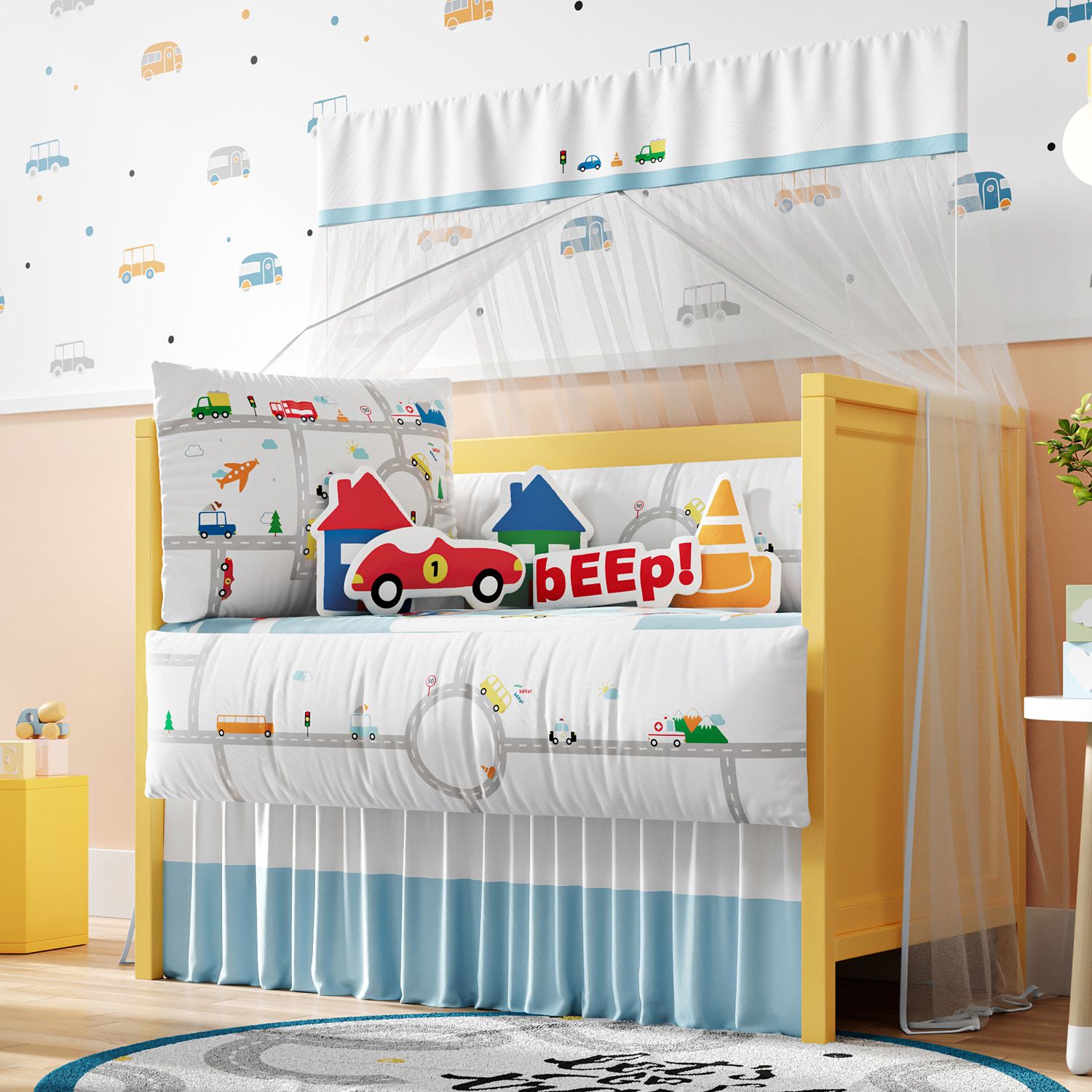 Kit Berço Dupla Face Carrinho Bibi