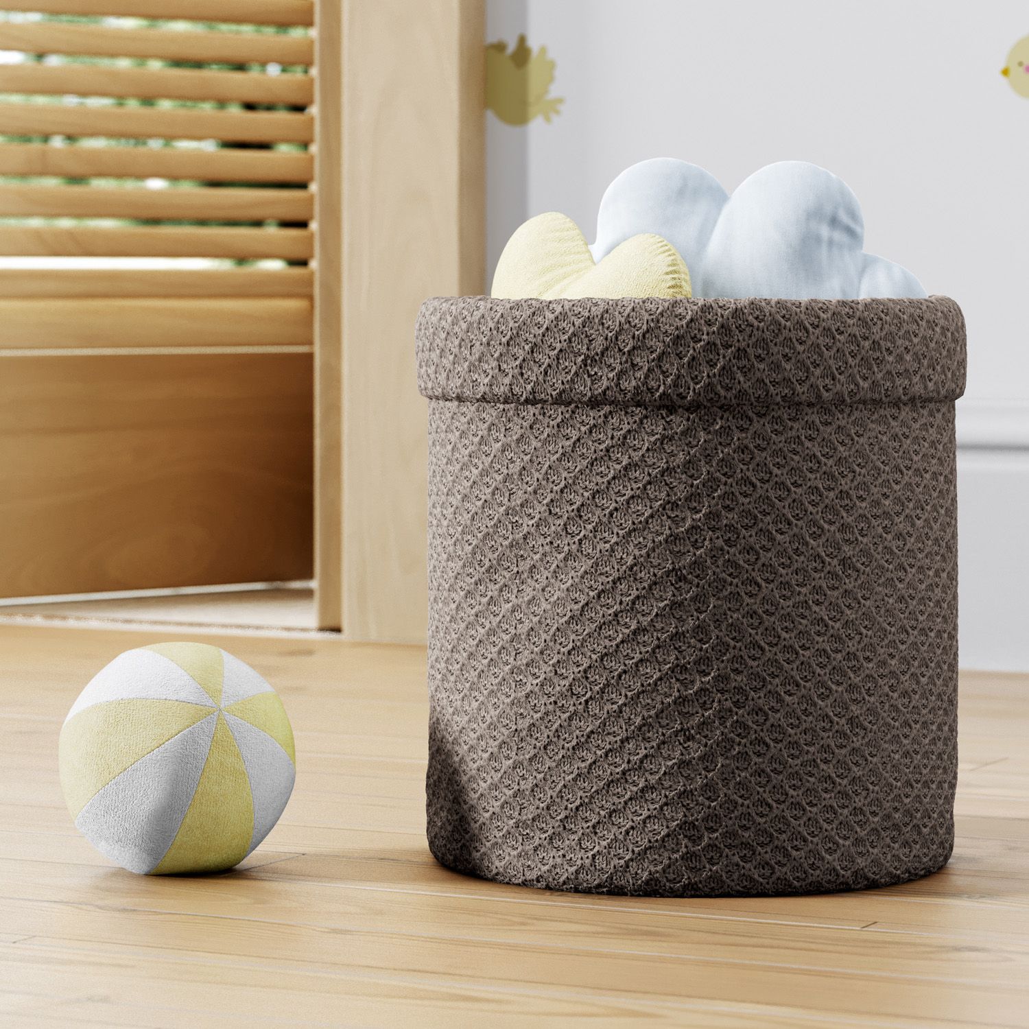 Cesto Organizador para Brinquedos Tricot Colmeia Verde Malva 24cm