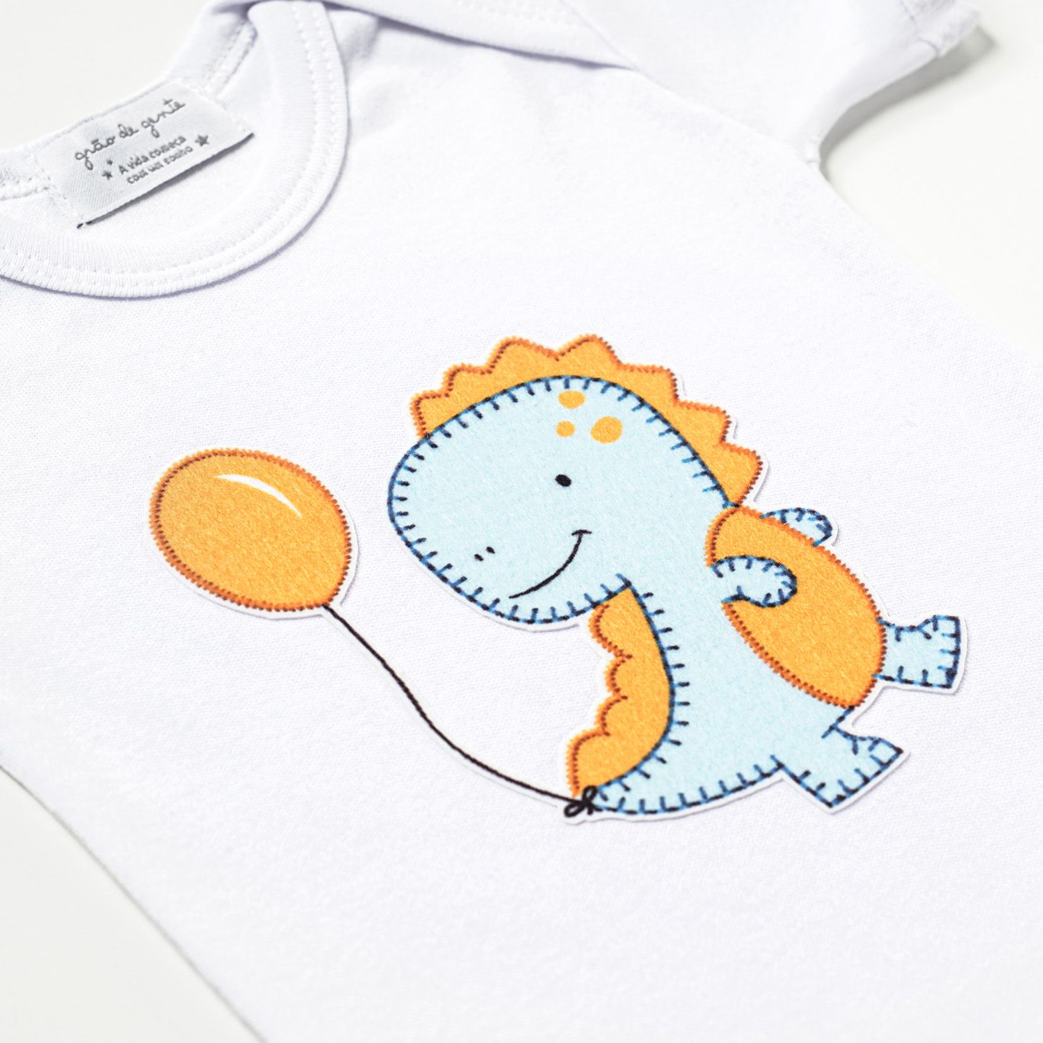 Body Manga Curta Amiguinho Dino Tam P