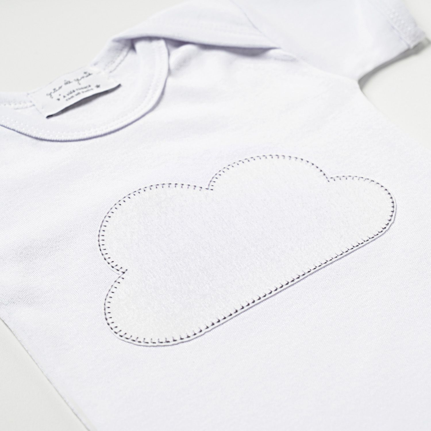 Body Manga Curta Nuvem de Algodão Tam P