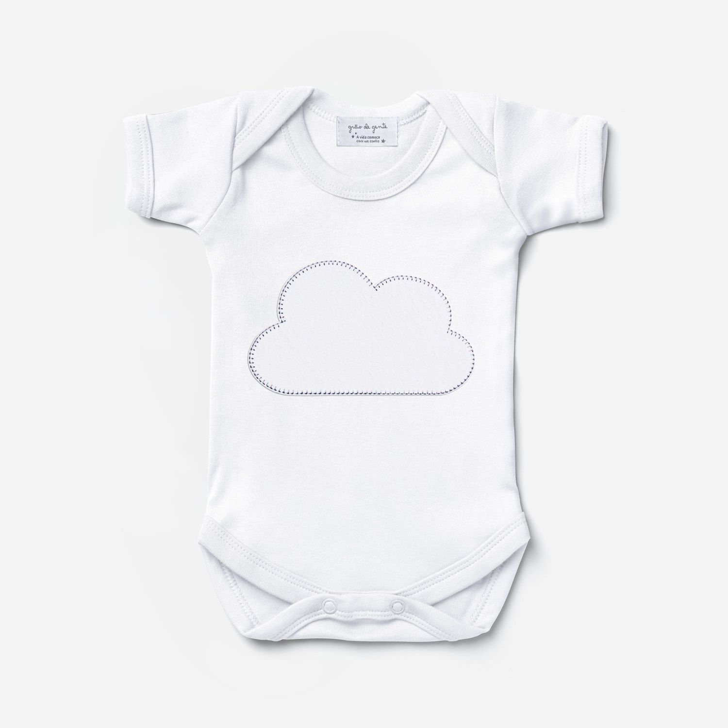 Body Manga Curta Nuvem de Algodão Tam P