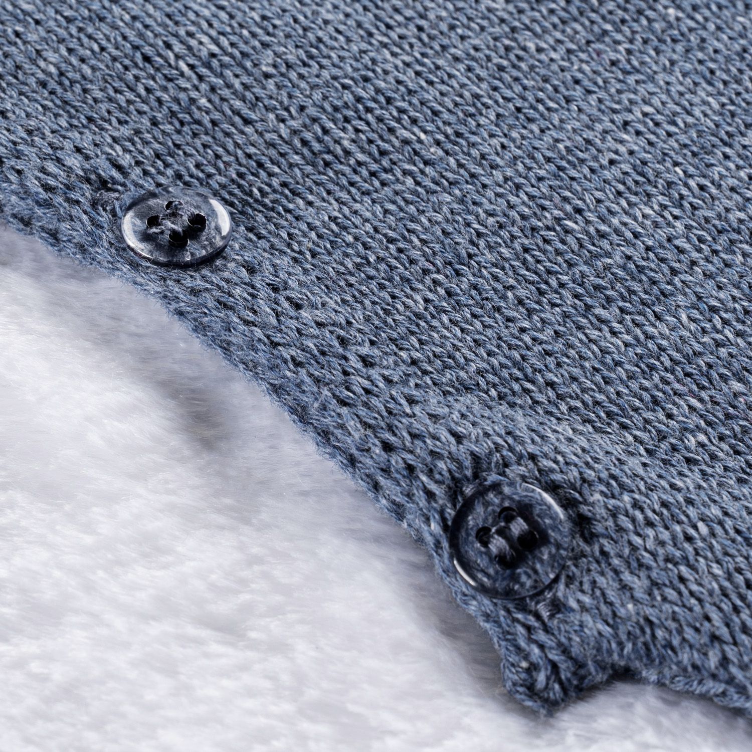 Saída Maternidade Tricot Clássico Poá Azul 03 Peças