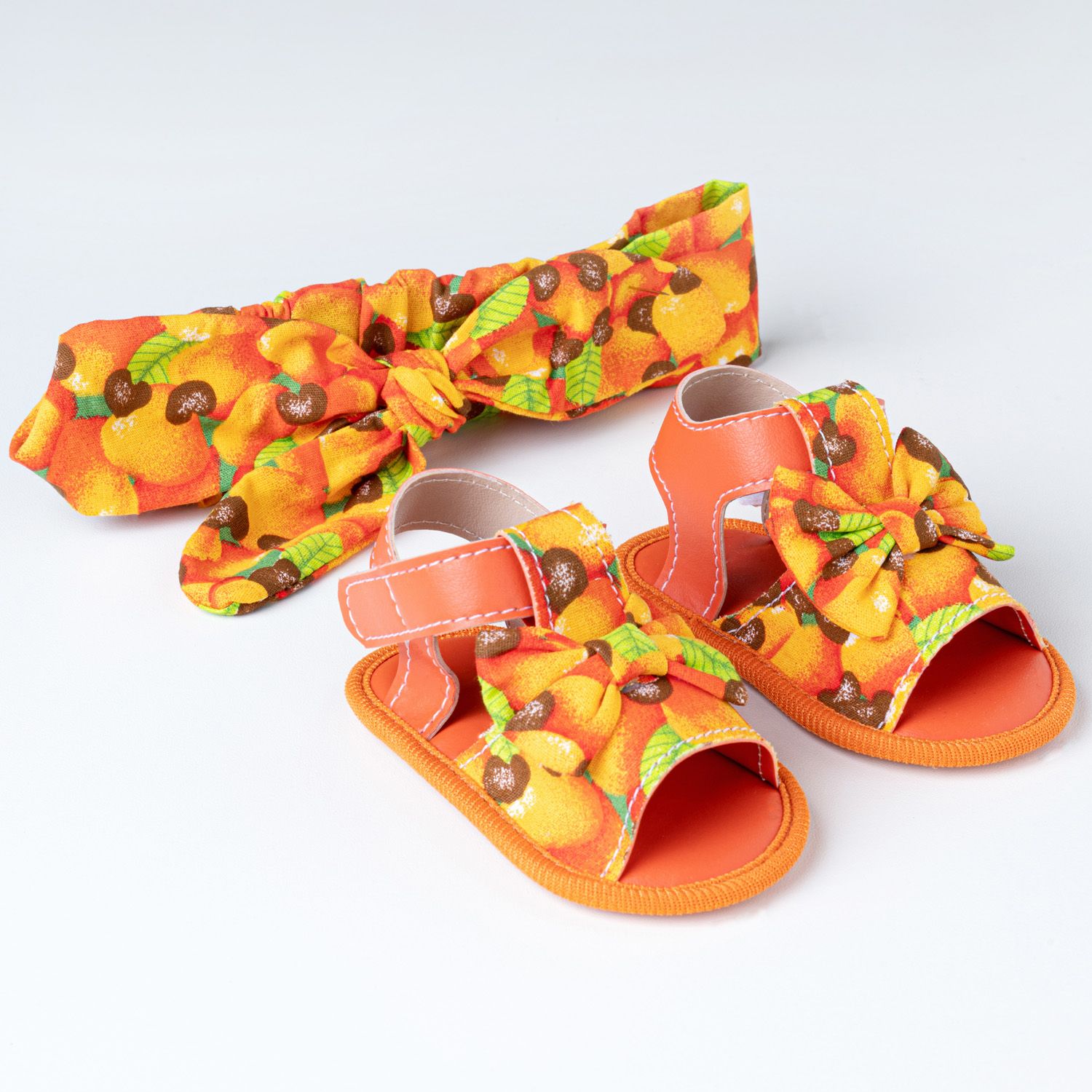 Sandália de Bebê com Faixa de Cabelo Caju Frutinha Tam 18