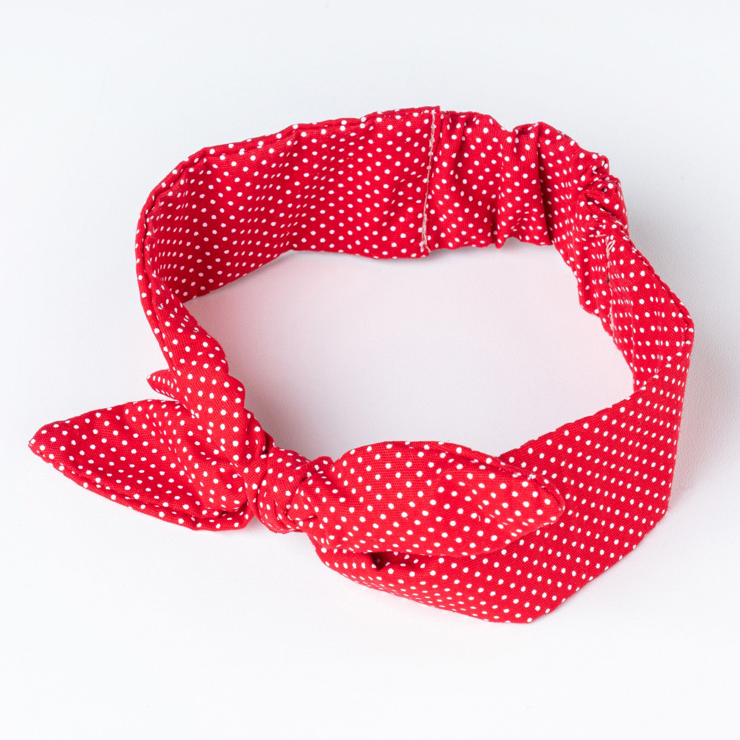 Sandália de Bebê com Faixa de Cabelo Maxi Lacinho Poá Vermelho Tam 15