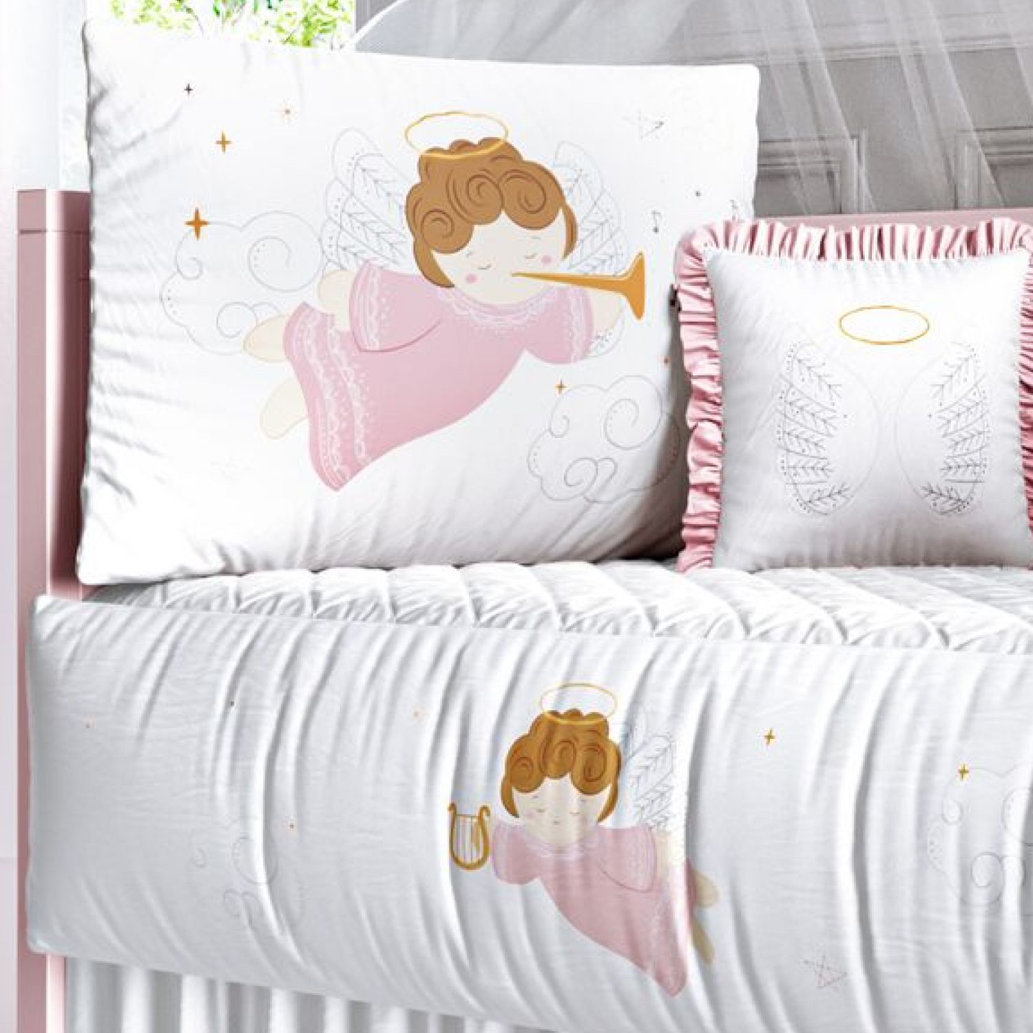 Kit Berço Anjinha Rosa