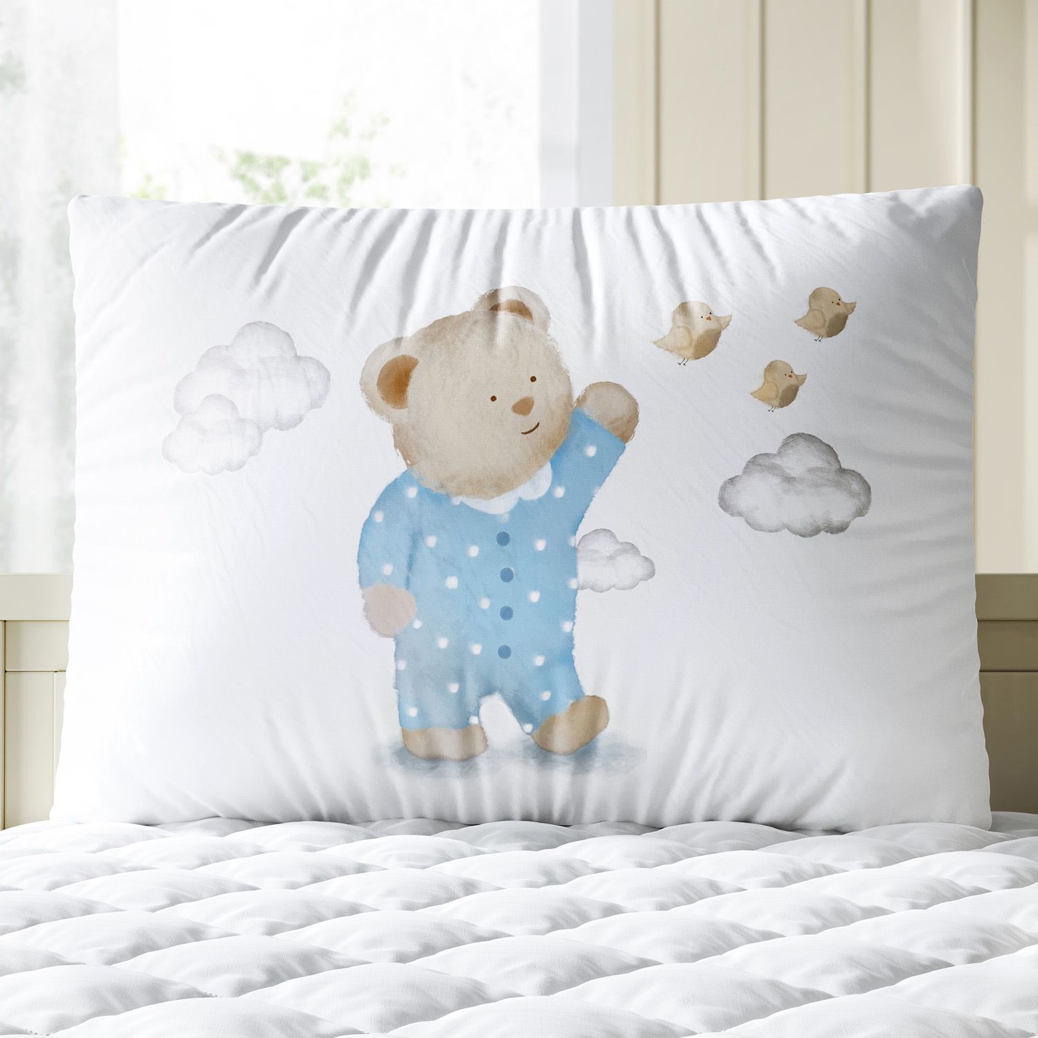 Kit Berço Ursinho de Pijama Azul