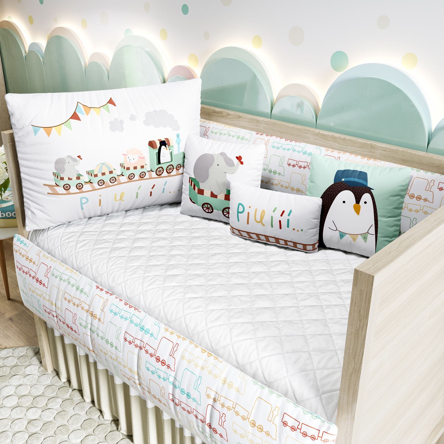 Kit Berço Trenzinho Piuí