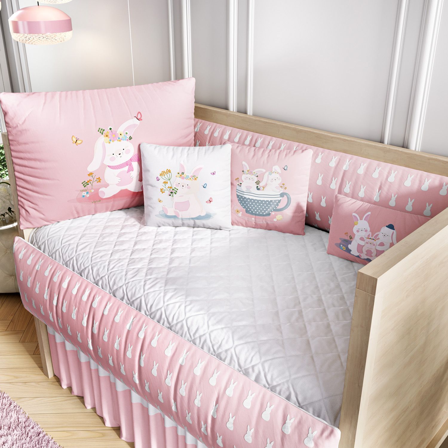 Kit Berço Coelhinha Lalá Rosa