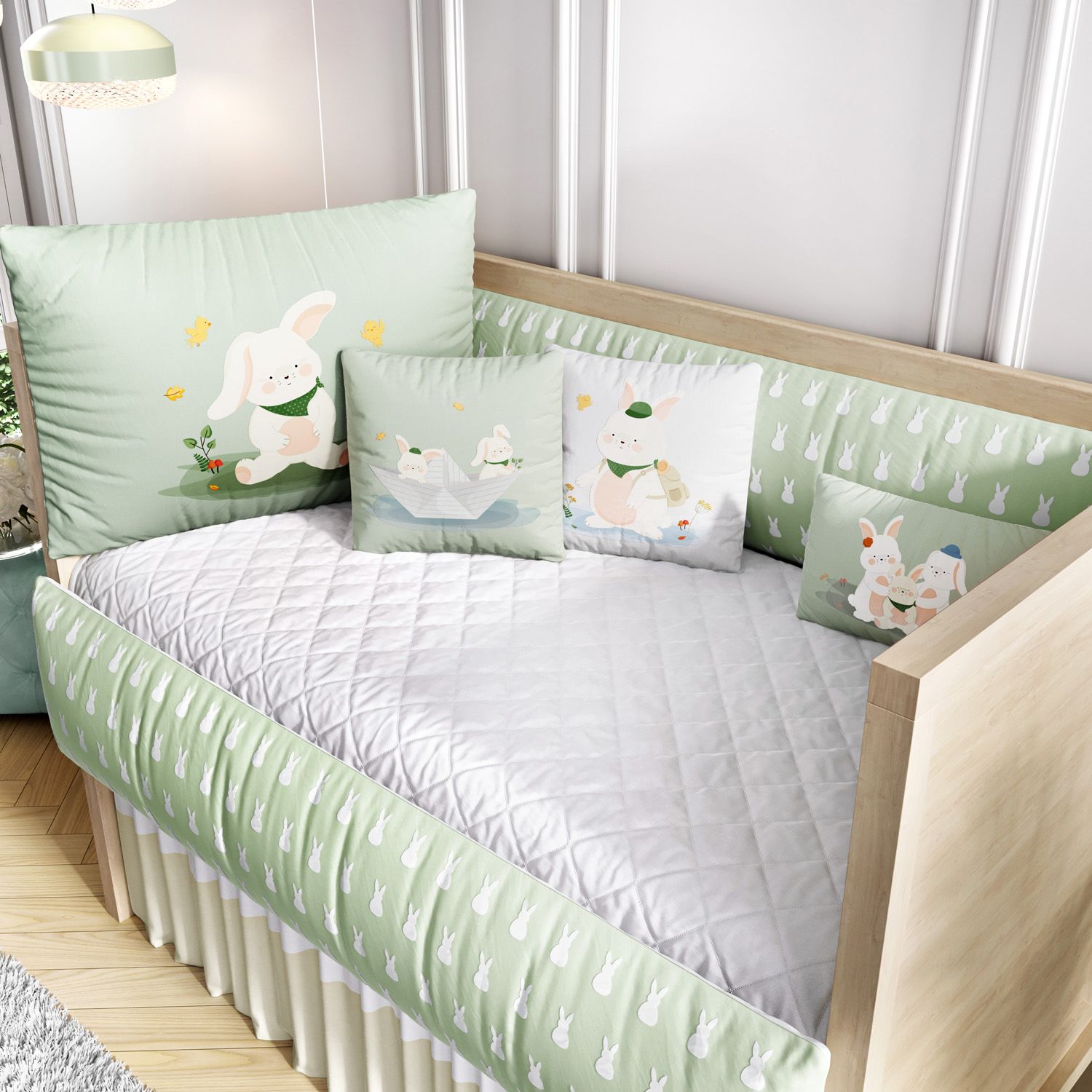 Kit Berço Coelhinho Lulú Verde