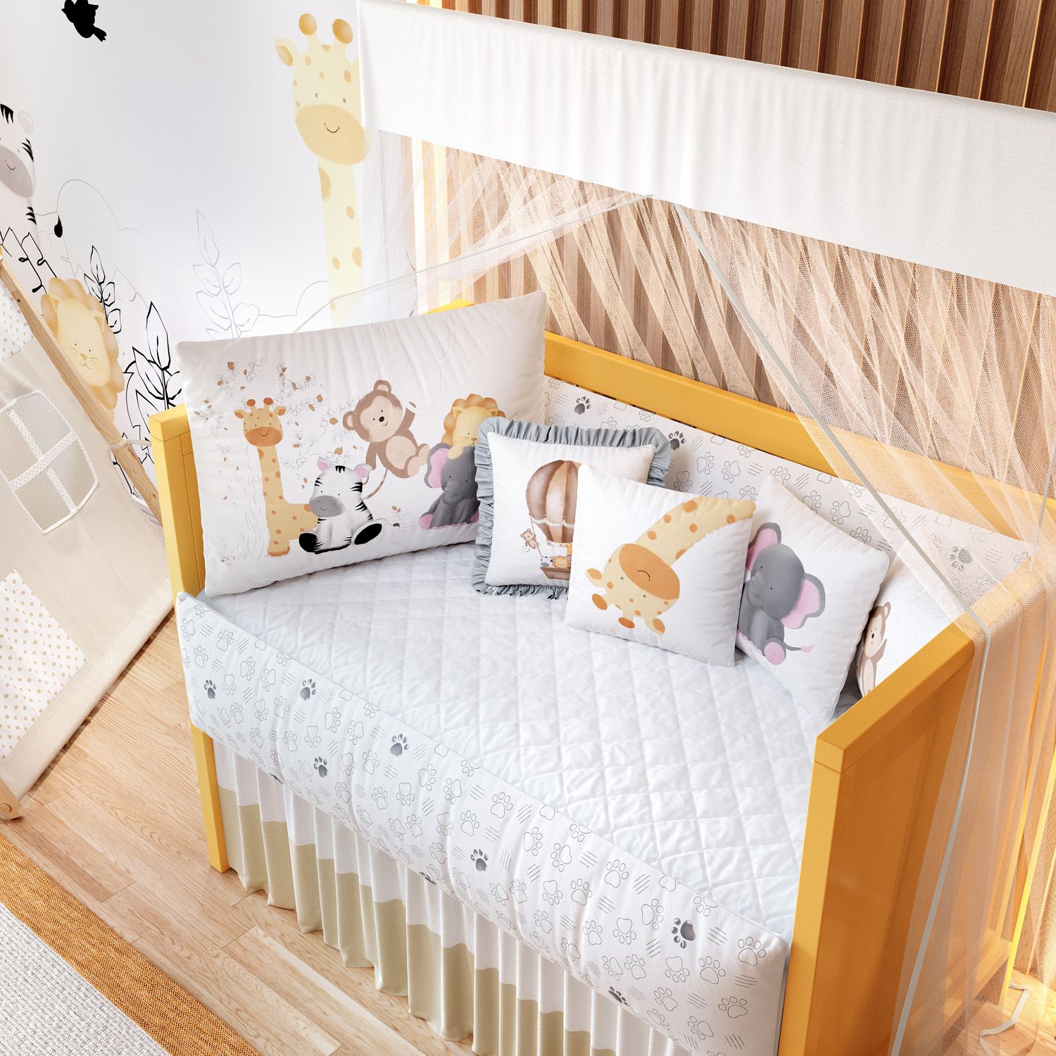 Kit Berço Safári Aquarela