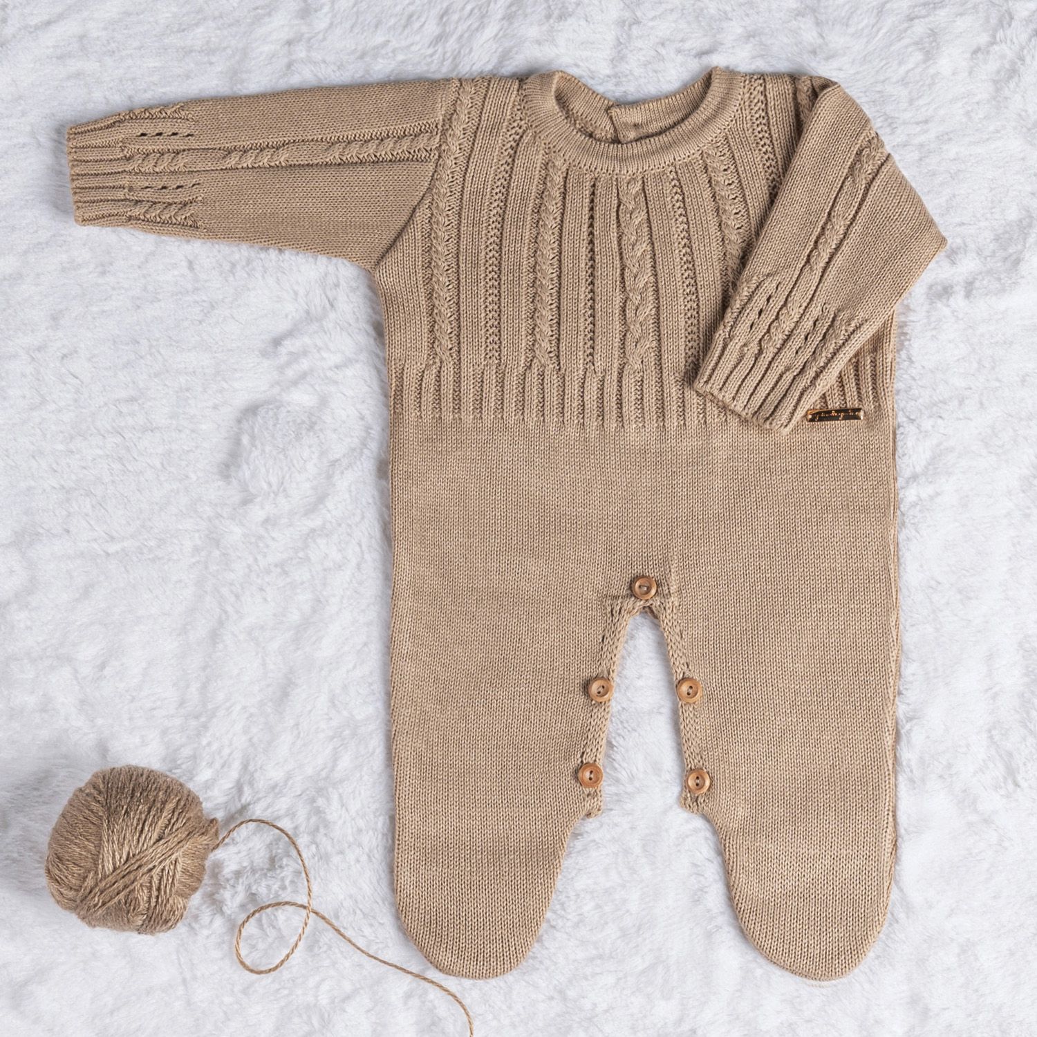 Macacão Tricot Trança Capuccino