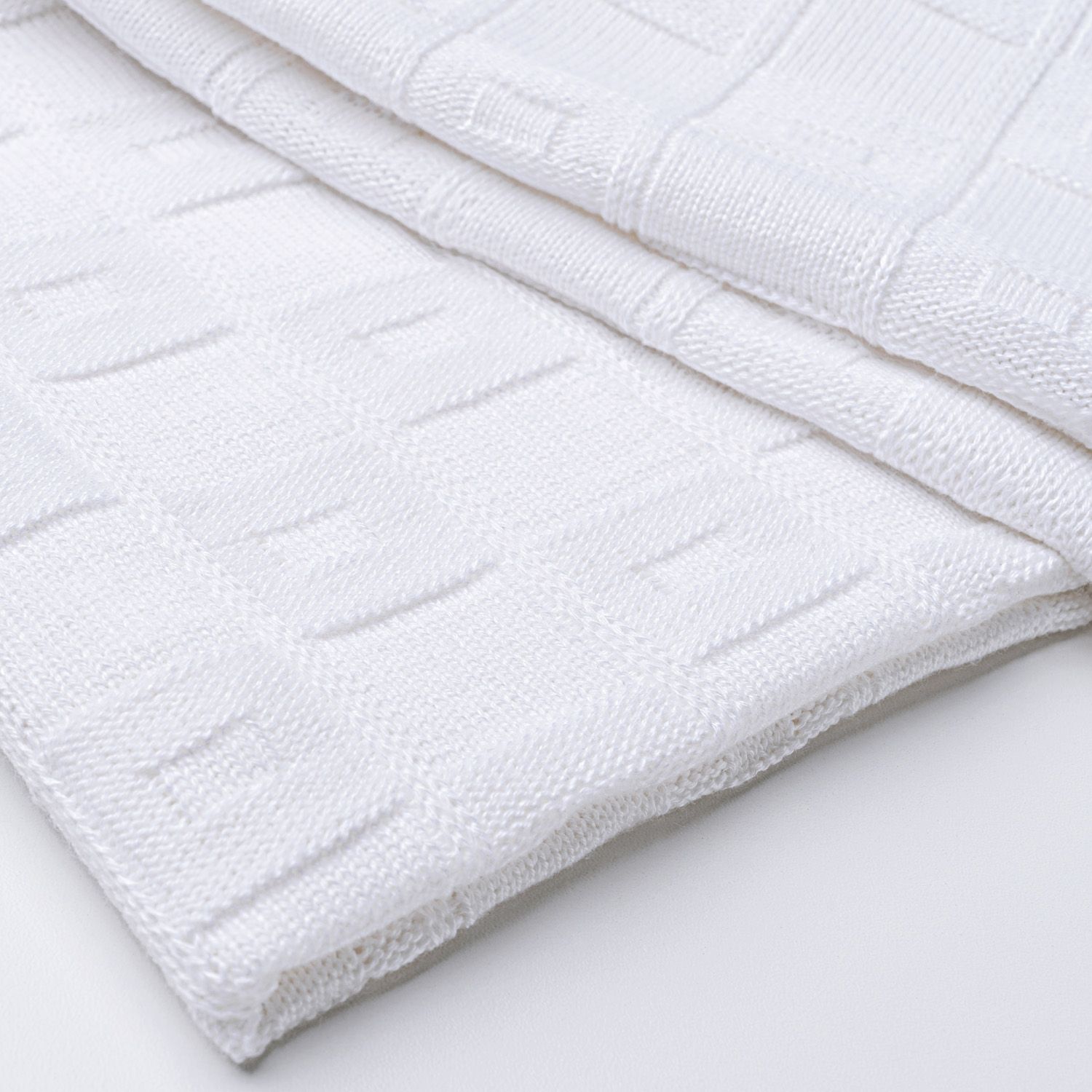 Manta Bebê Tricot Quadrado Perfeito Branco 80cm