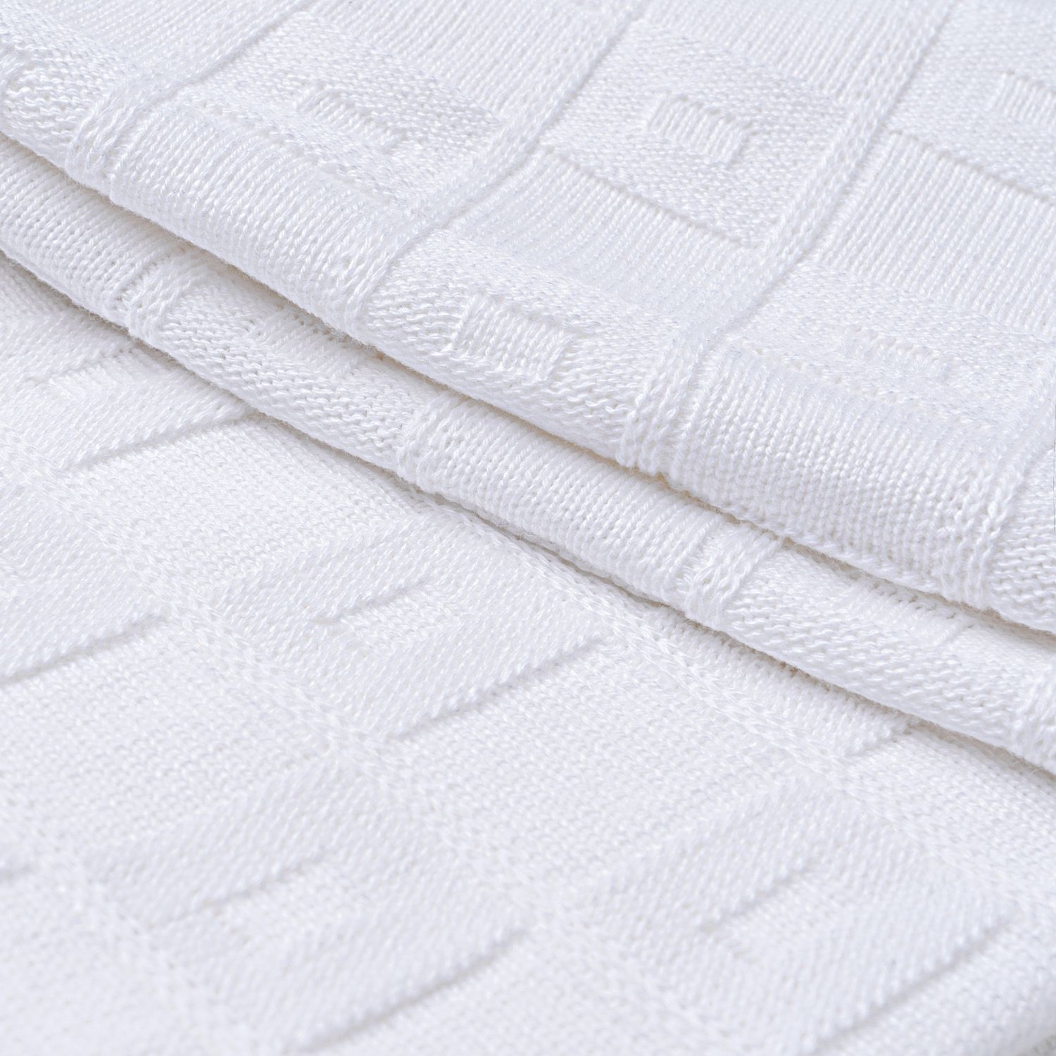 Manta Bebê Tricot Quadrado Perfeito Branco 80cm