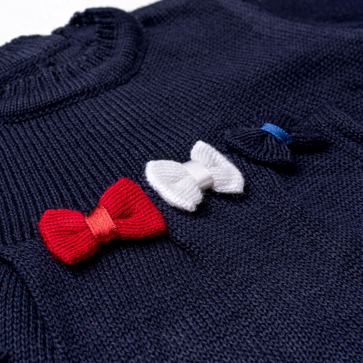 Saída Maternidade Tricot Vestido e Calça Navy Azul Marinho e Vermelho 03 Peças