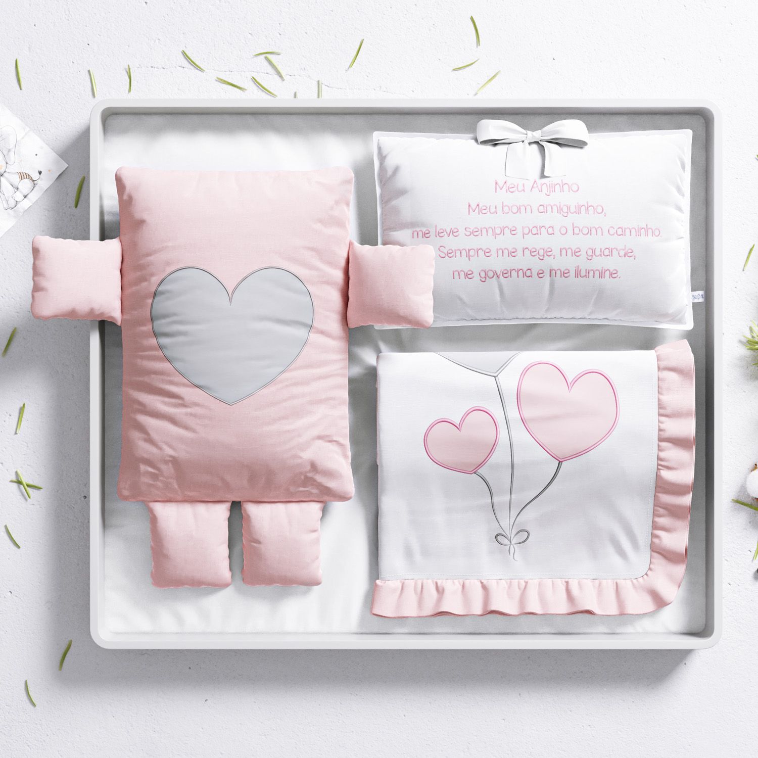 Meu Primeiro Presente Amor Cor de Rosa 03 Peças