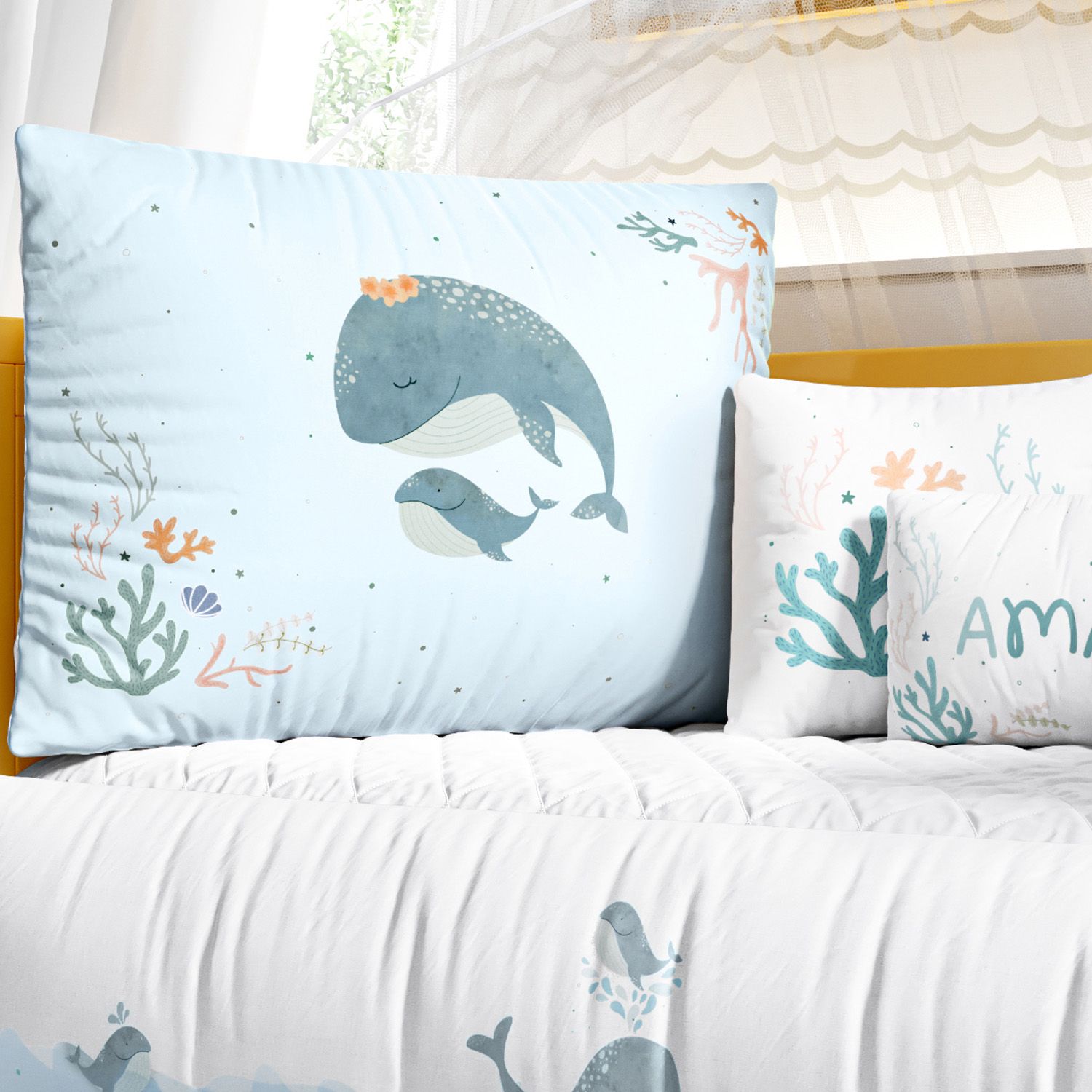 Kit Berço Mamãe e Bebê Baleia — vista alternativa