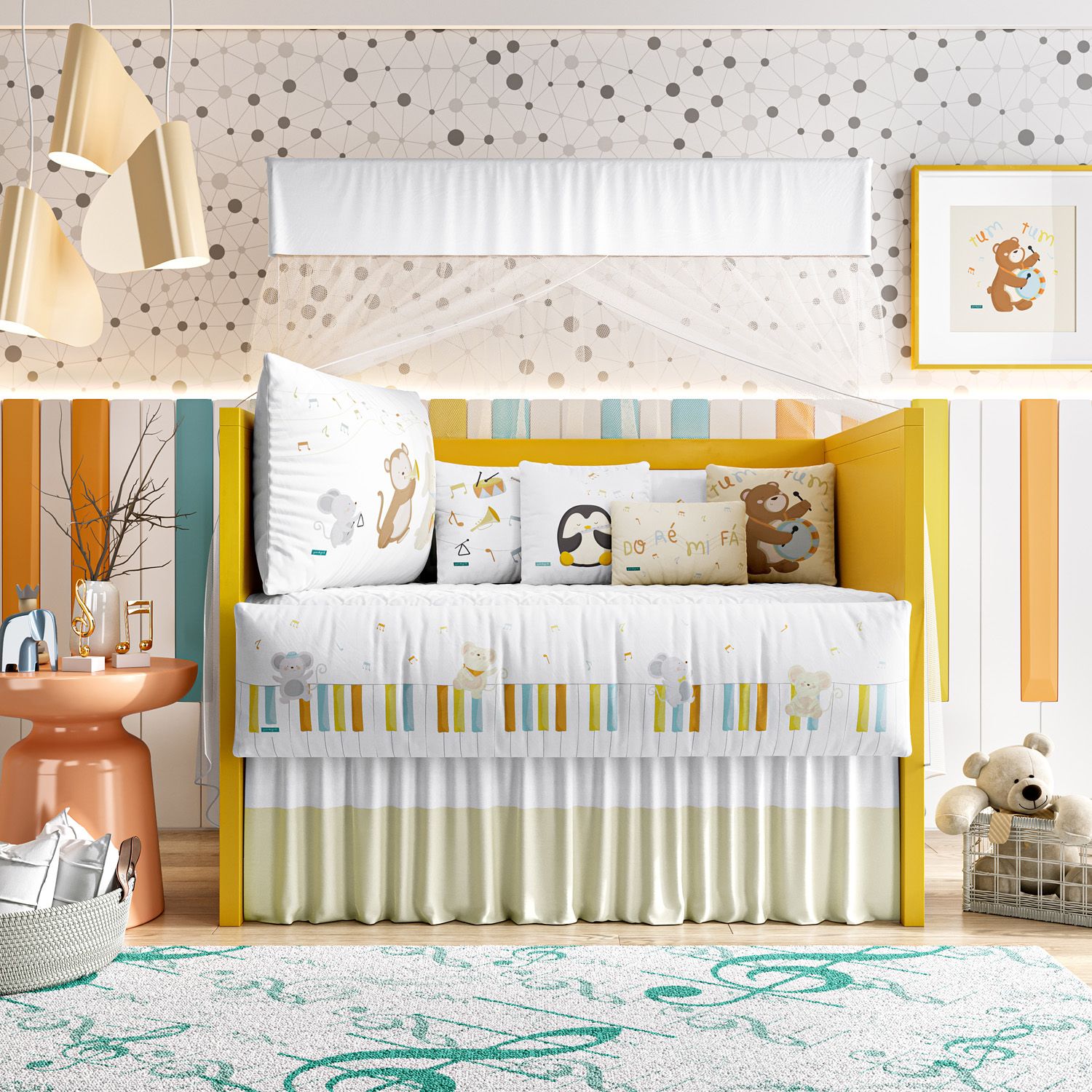 Kit Berço Bichinhos Do Ré Mi