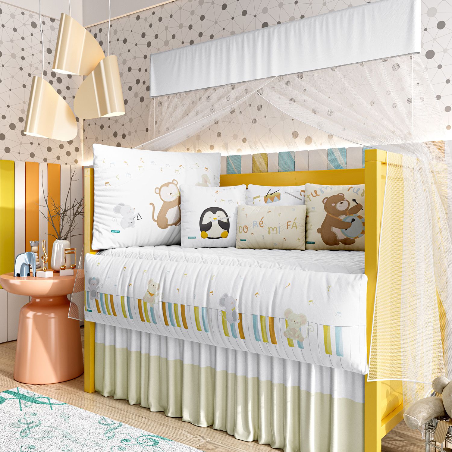 Kit Berço Bichinhos Do Ré Mi