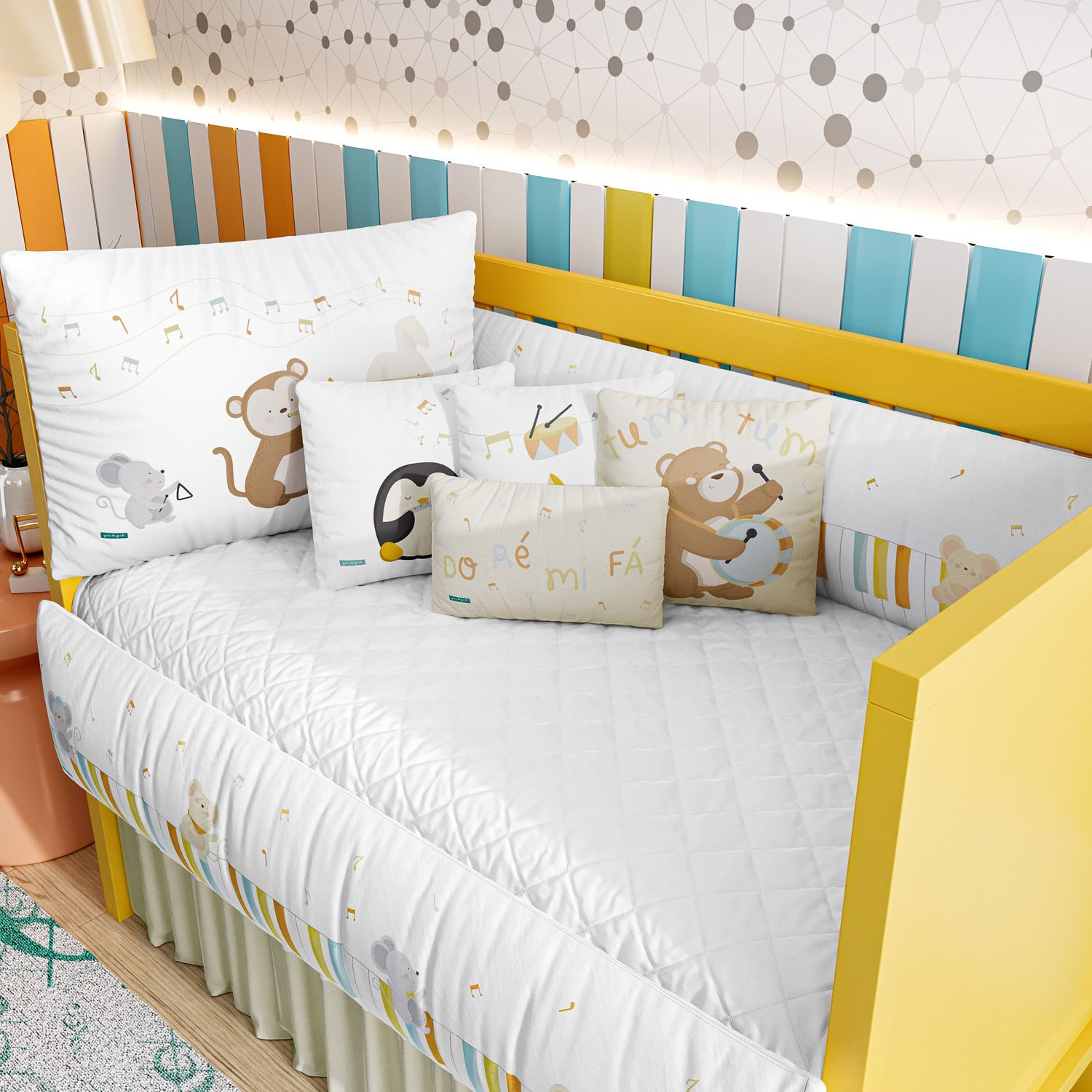 Kit Berço Bichinhos Do Ré Mi