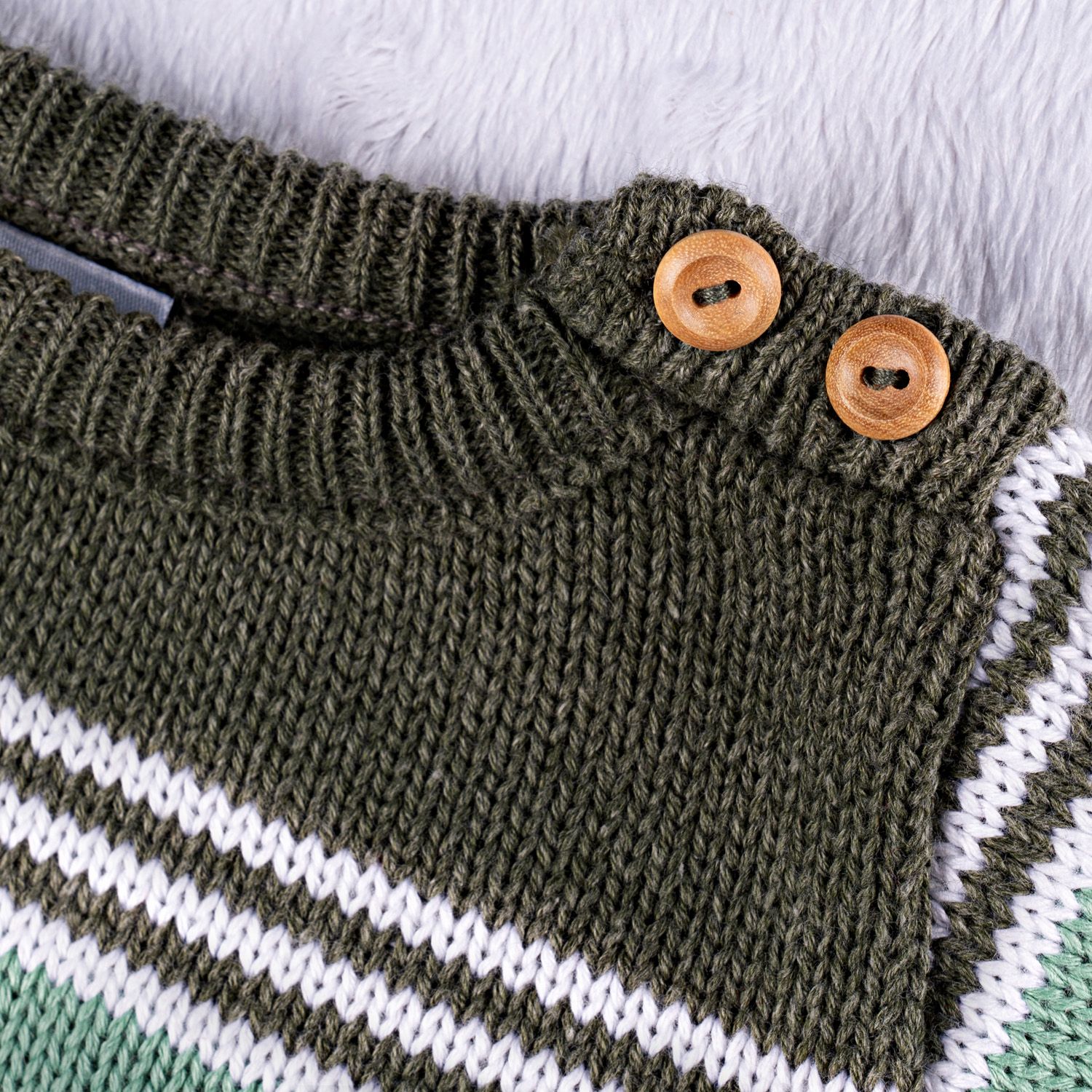 Casaquinho Tricot Listra Vermelho e Azul Marinho