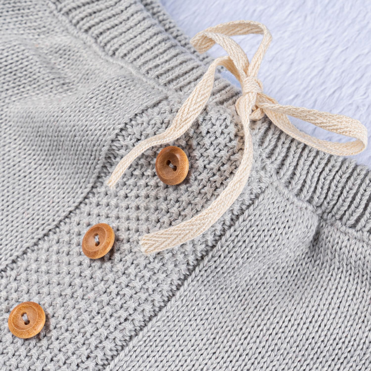 Calça Bebê Saruel Tricot com Botões Azul Marinho