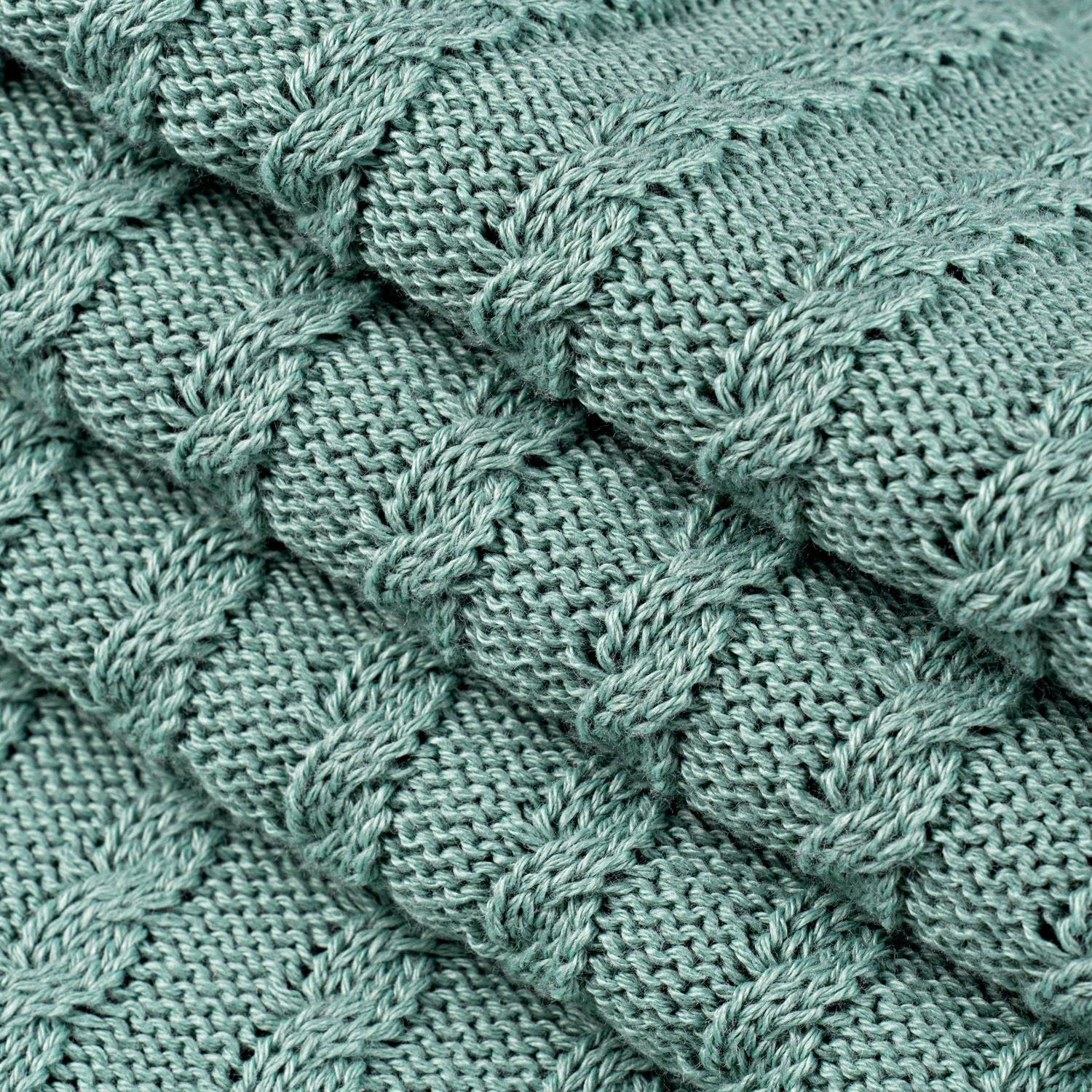 Manta Bebê Tricot Trança Azul Marinho 80cm