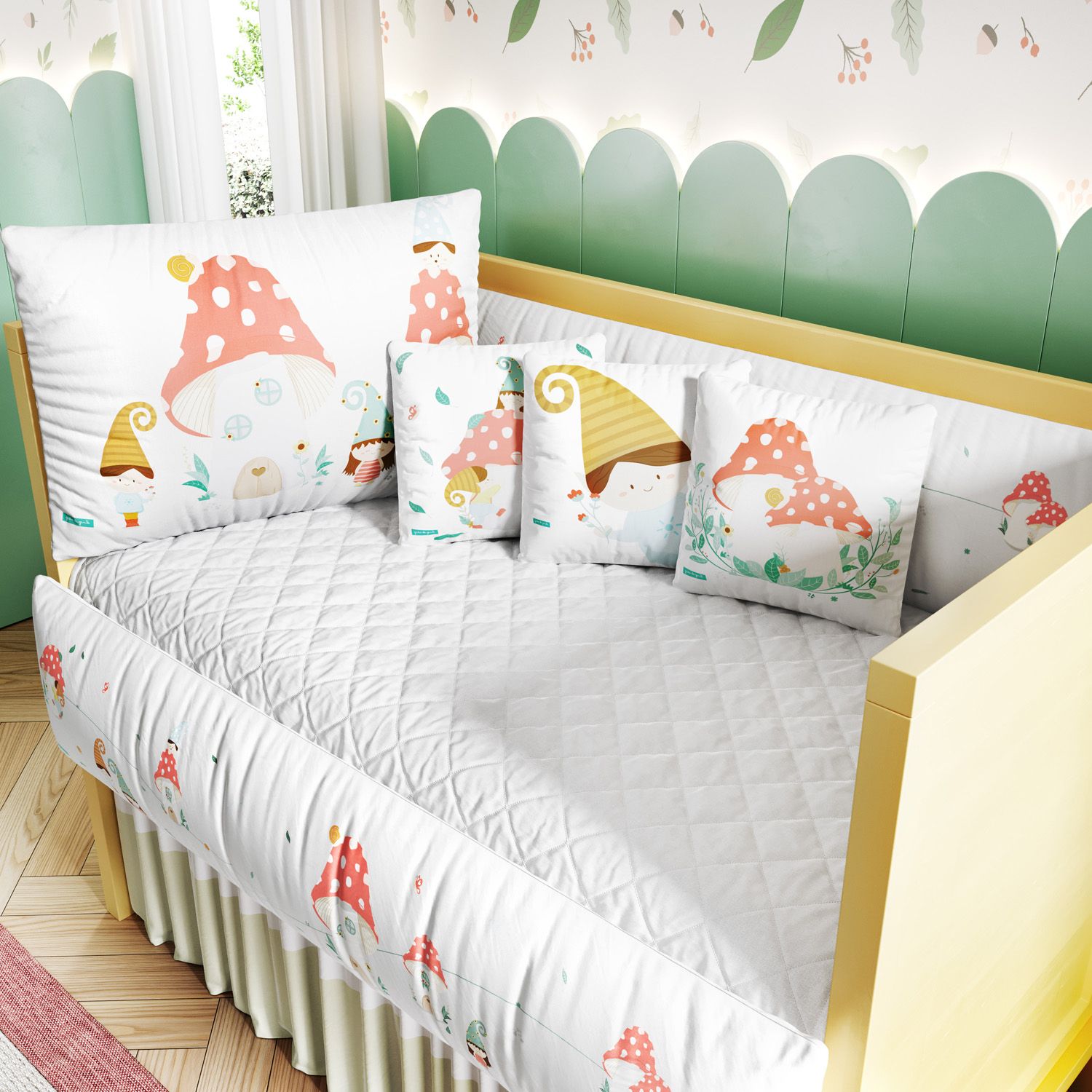 Kit Berço Casinha Cogumelo