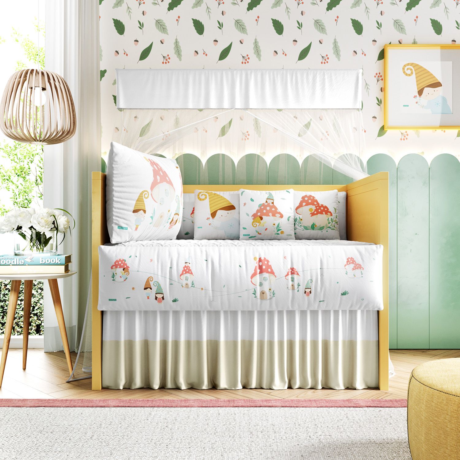 Kit Berço Casinha Cogumelo