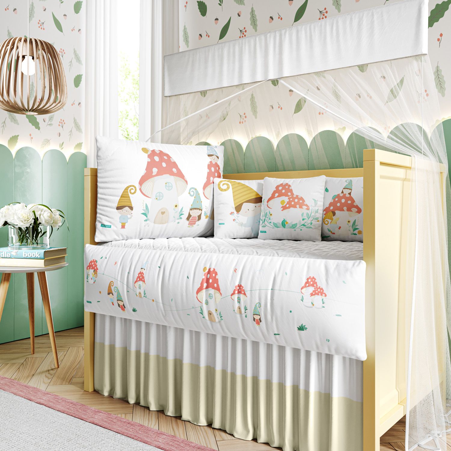 Kit Berço Casinha Cogumelo