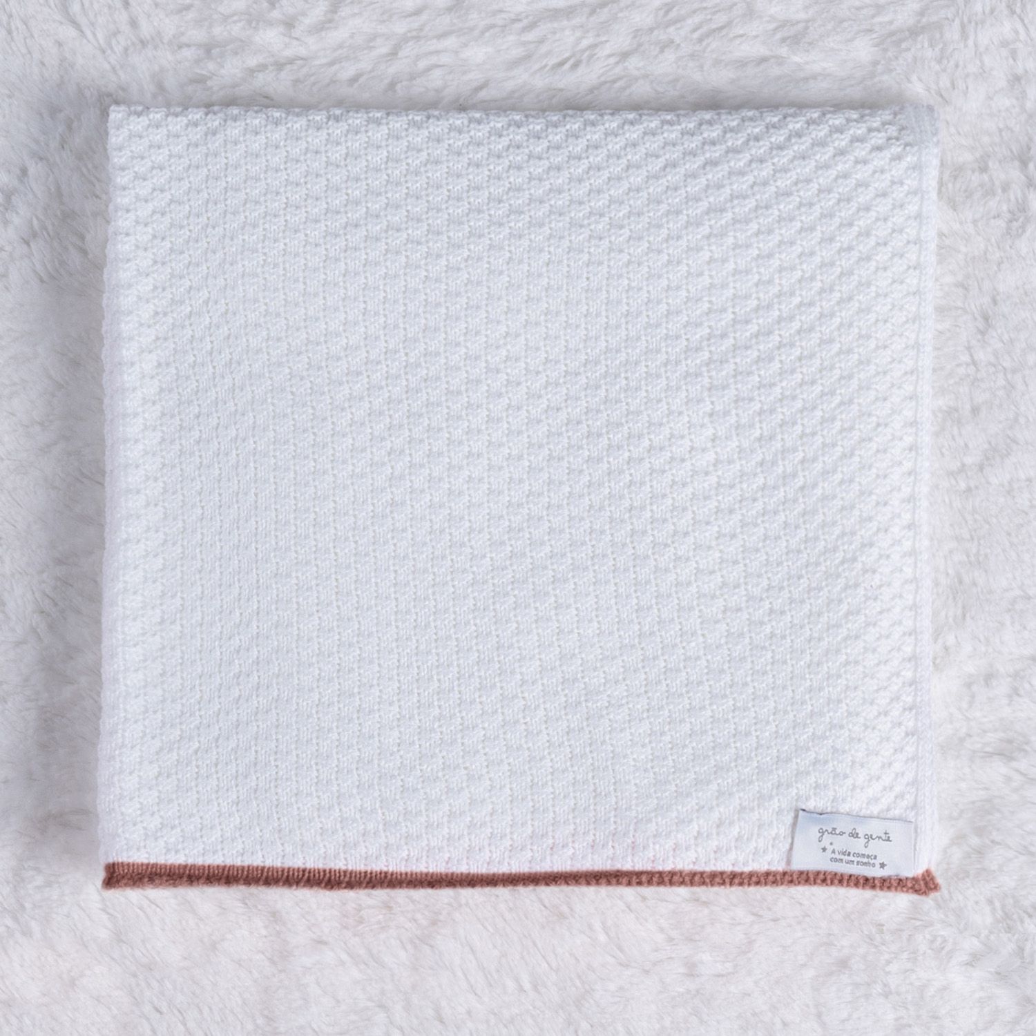 Manta Bebê Tricot Ponto Arroz Vermelho 80cm