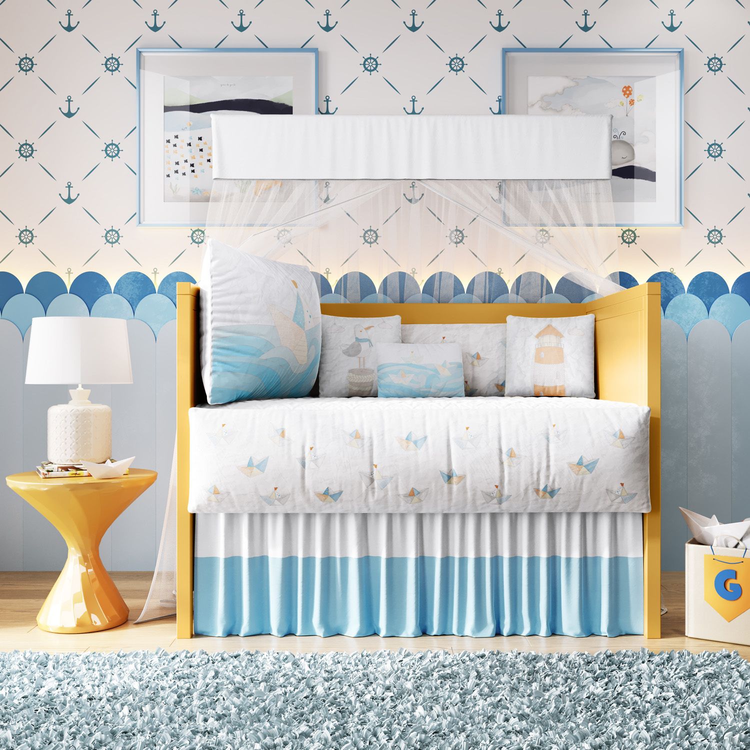 Kit Berço Barquinho de Papel