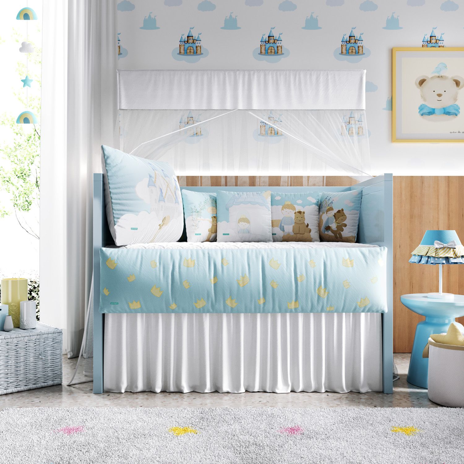 Kit Berço Castelo Azul