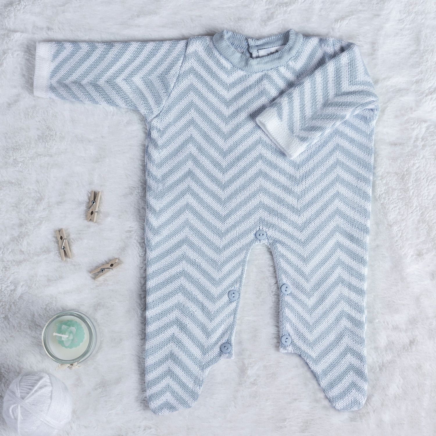 Macacão Tricot Chevron Vermelho e Branco