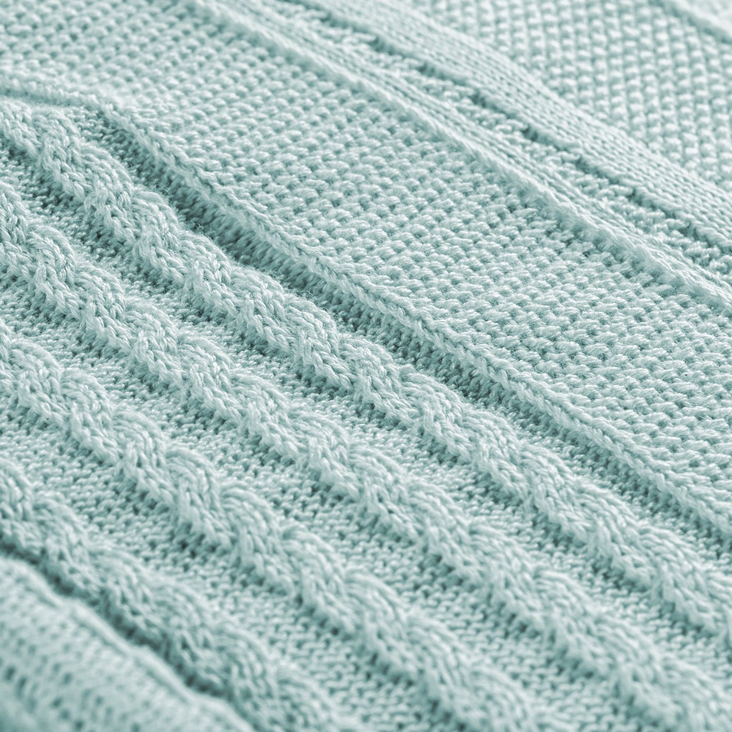 Manta Bebê Tricot Trança Azul Marinho 80cm