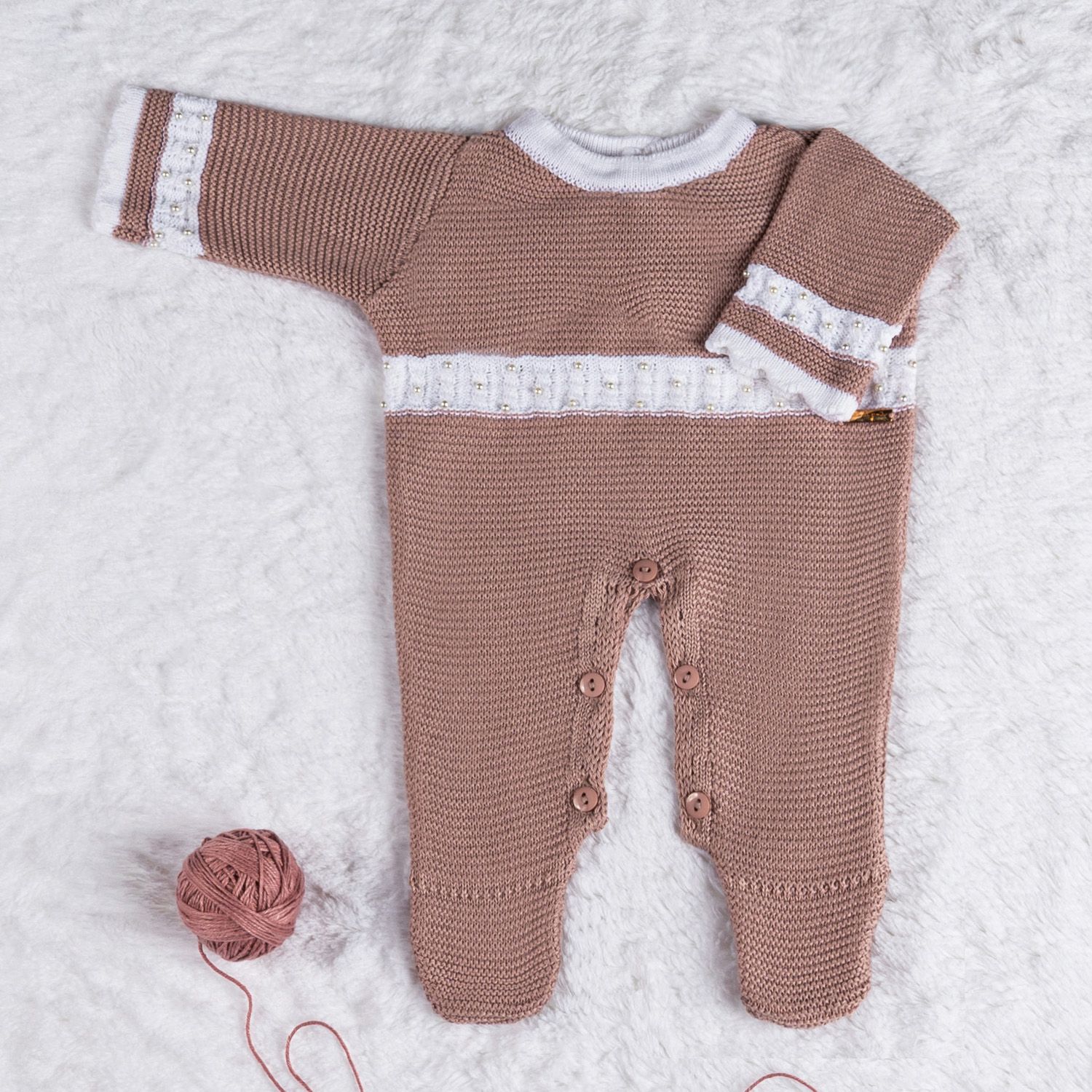 Macacão Tricot com Pérolas Amarelo Camomila