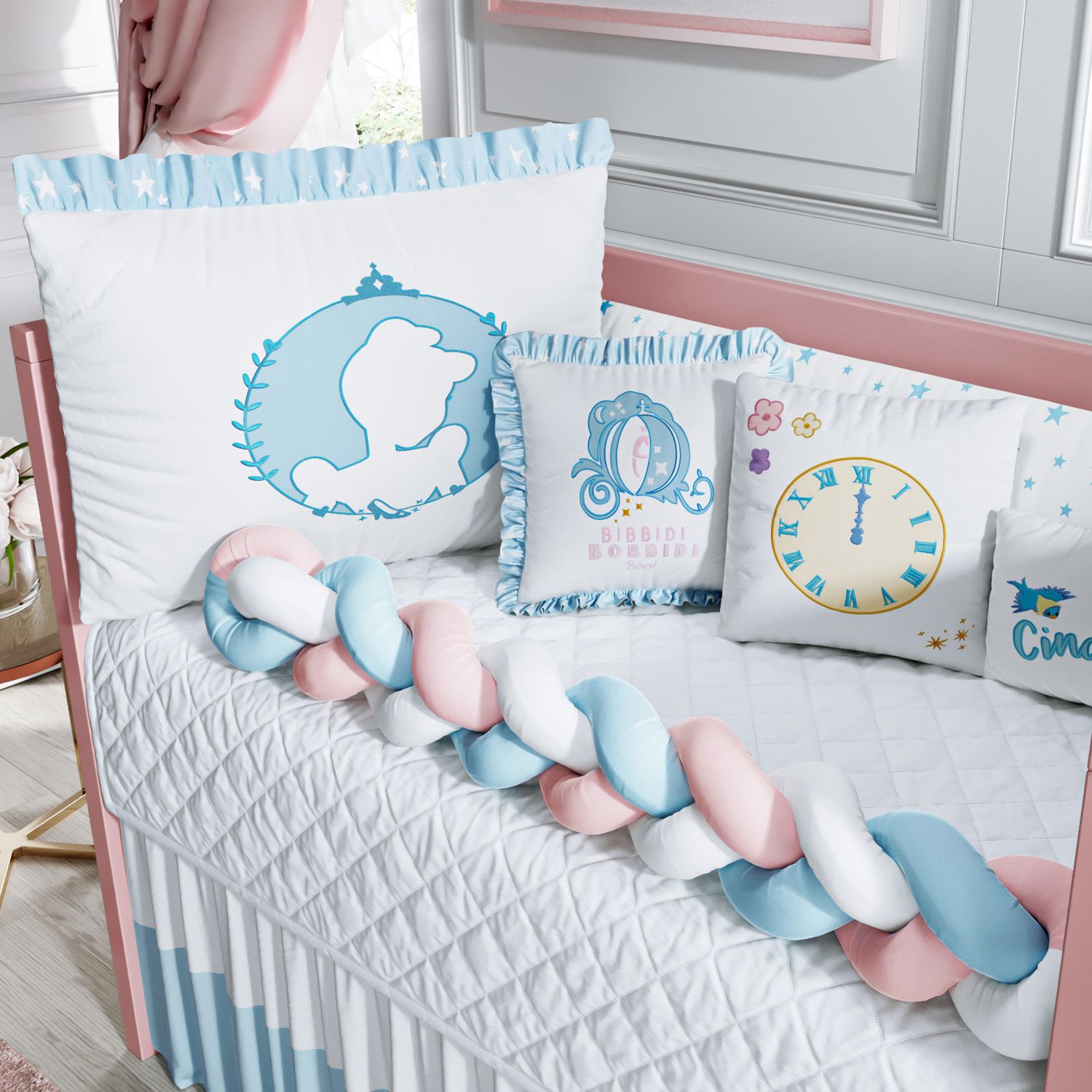 Kit Berço Trança Princesa Cinderela