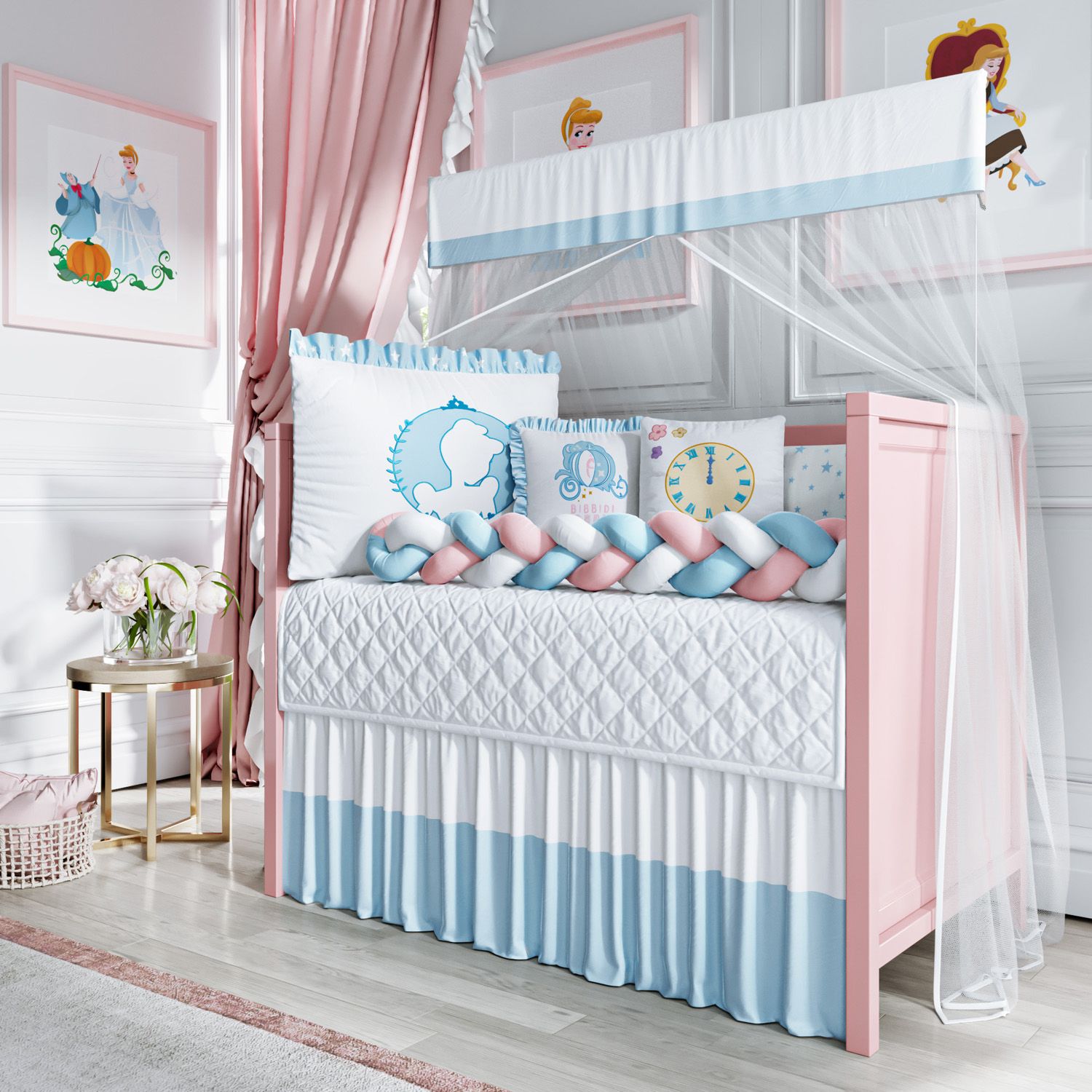 Kit Berço Trança Princesa Cinderela