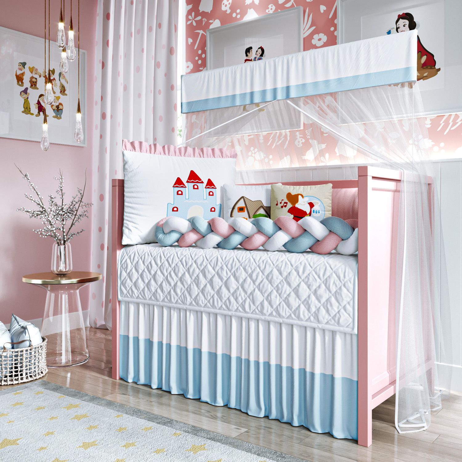 Kit Berço Trança Princesa Branca de Neve