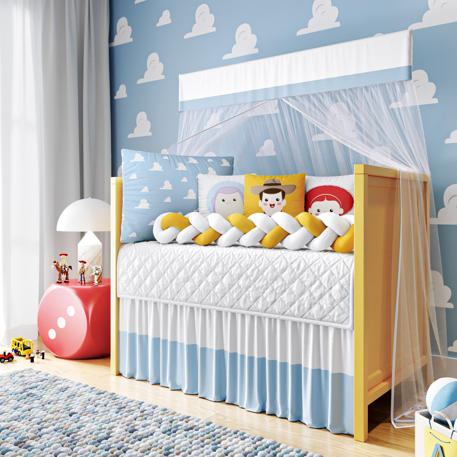 Kit Berço Trança Toy Story Nuvem