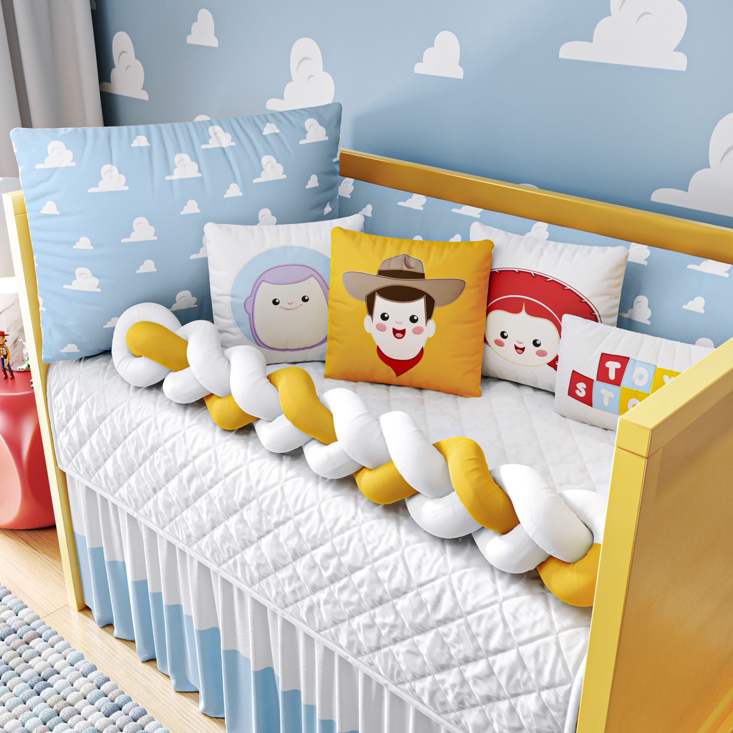 Kit Berço Trança Toy Story Nuvem